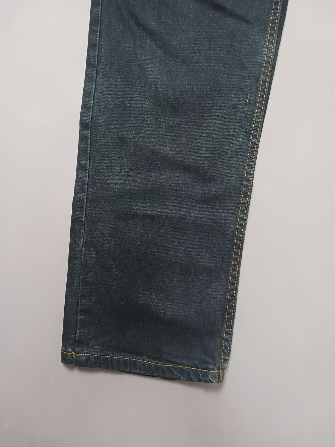 [37] 빈티지 흑청 생지 레귤러진 청바지 상품이미지3