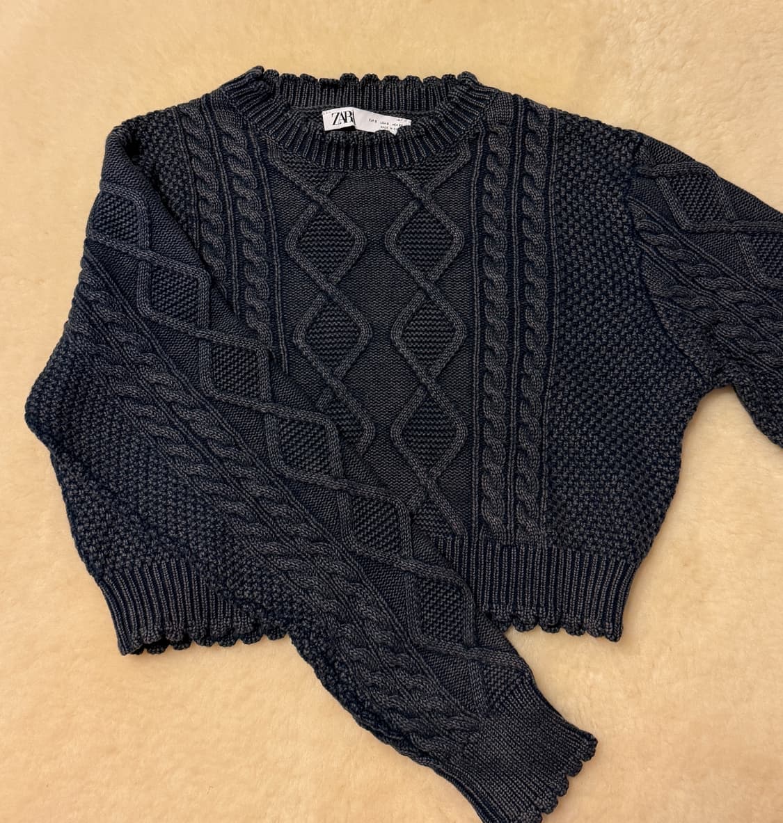 자라 워시드블루 크롭 니트 s (새상품) 상품이미지1