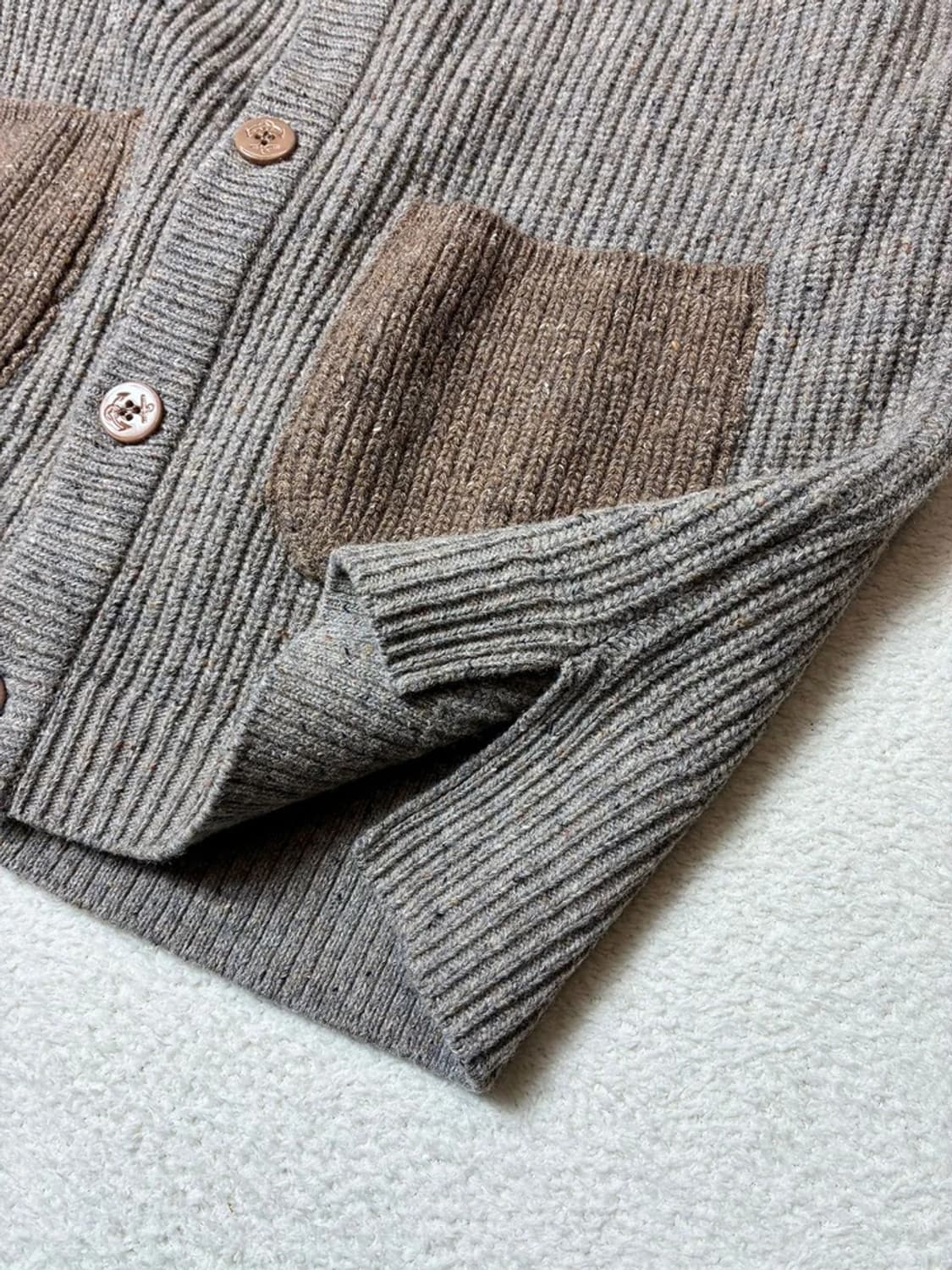 아나더오피스 실크 램스울 케이블 니트 가디건 PN6308    상품이미지4