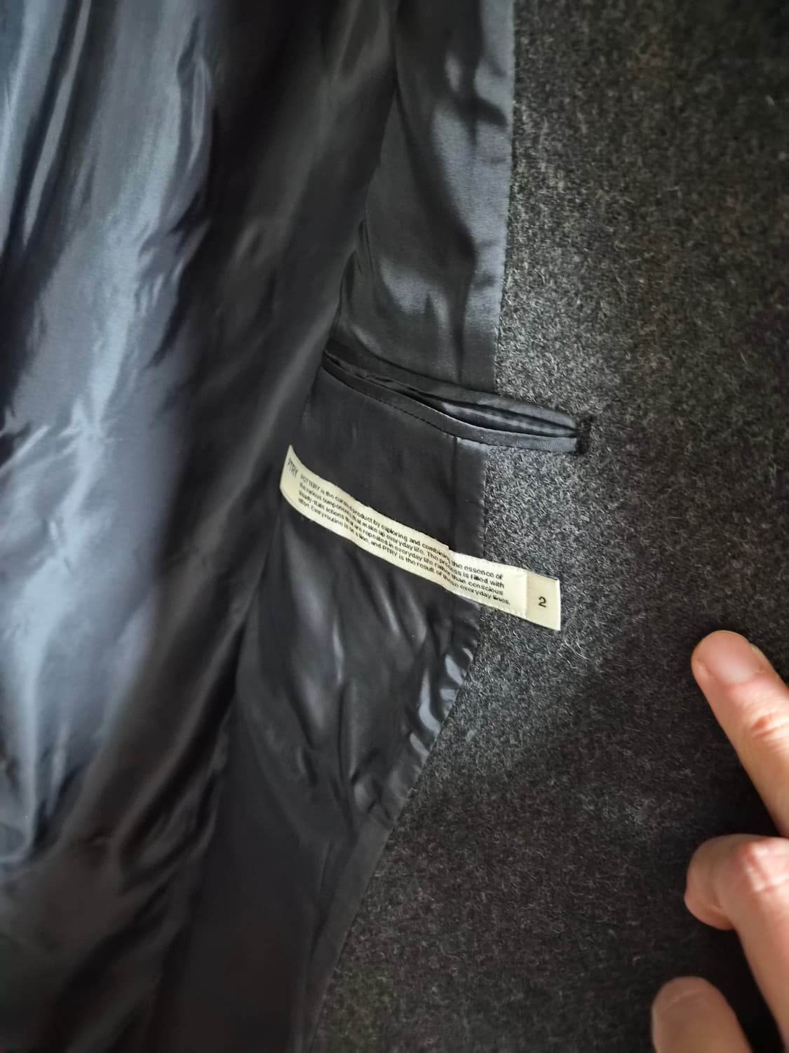 포터리 멜톤 울 싱글 브레스티드 코트 카키 2 상품이미지5