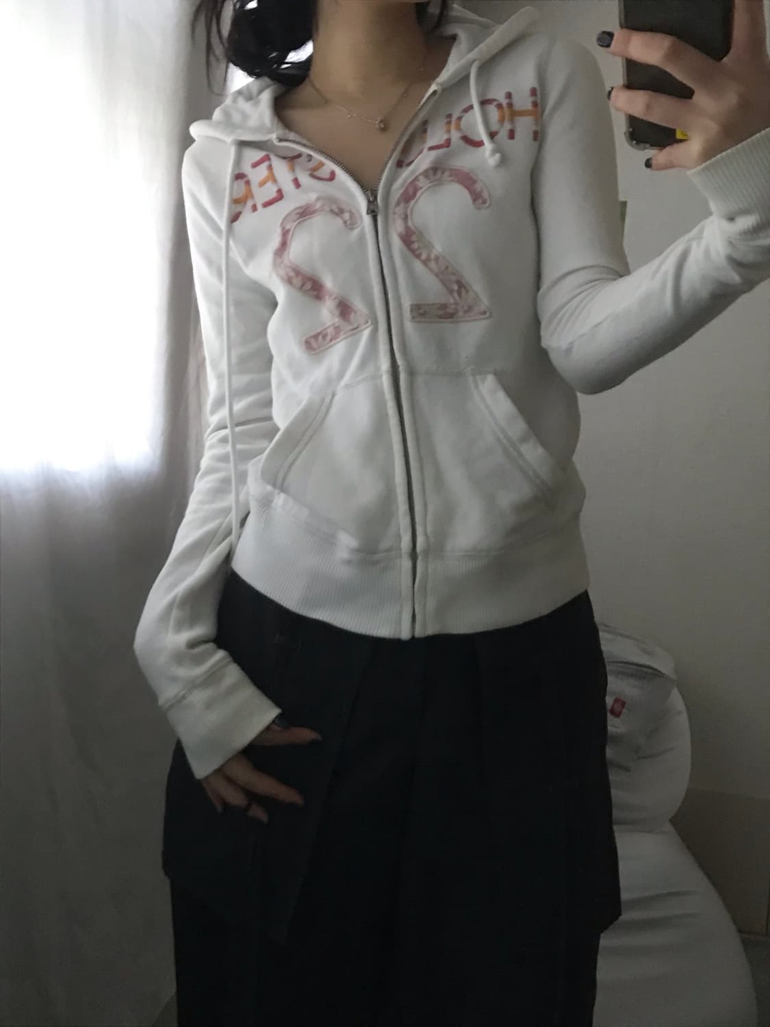 홀리스터 화이트 후드집업 상품이미지3