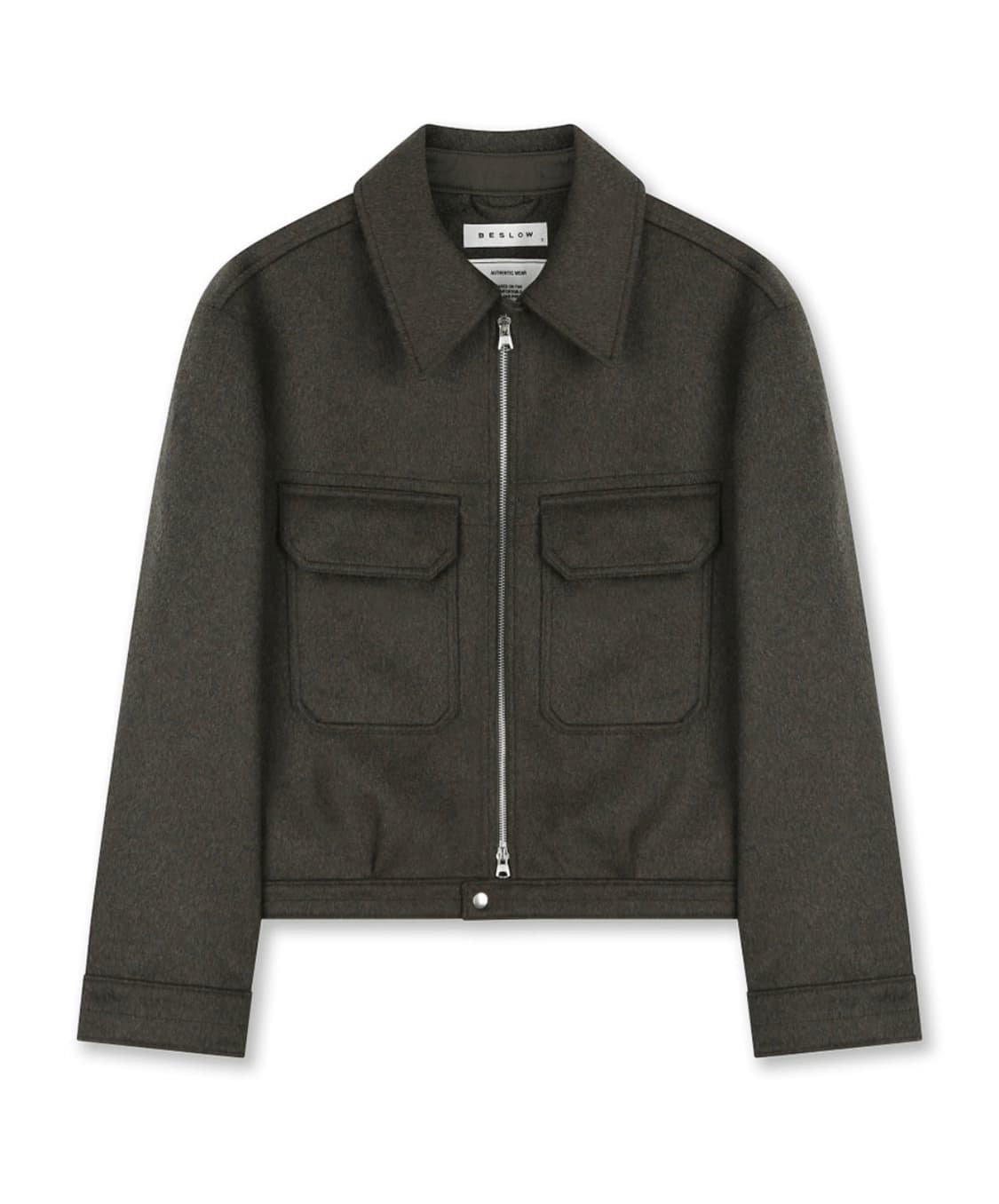 [새상품]비슬로우 캐시미어 밀리터리 집업 자켓 다크올리브 상품이미지4
