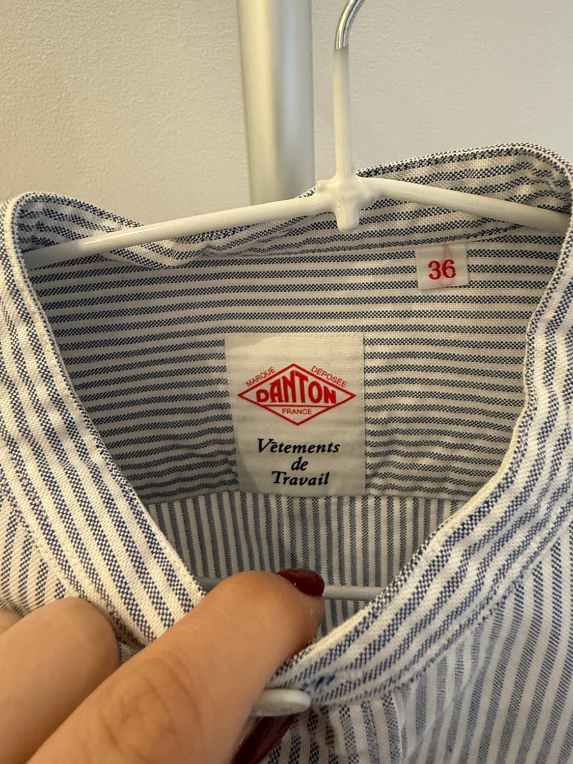 DANTON Stripe Henley Neck Shirt 36 상품이미지3