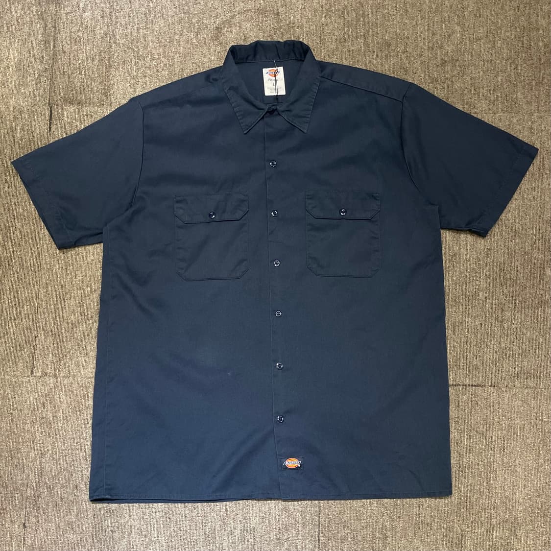 (L) Dickies 디키즈 반팔 워크 셔츠 네이비 상품이미지3