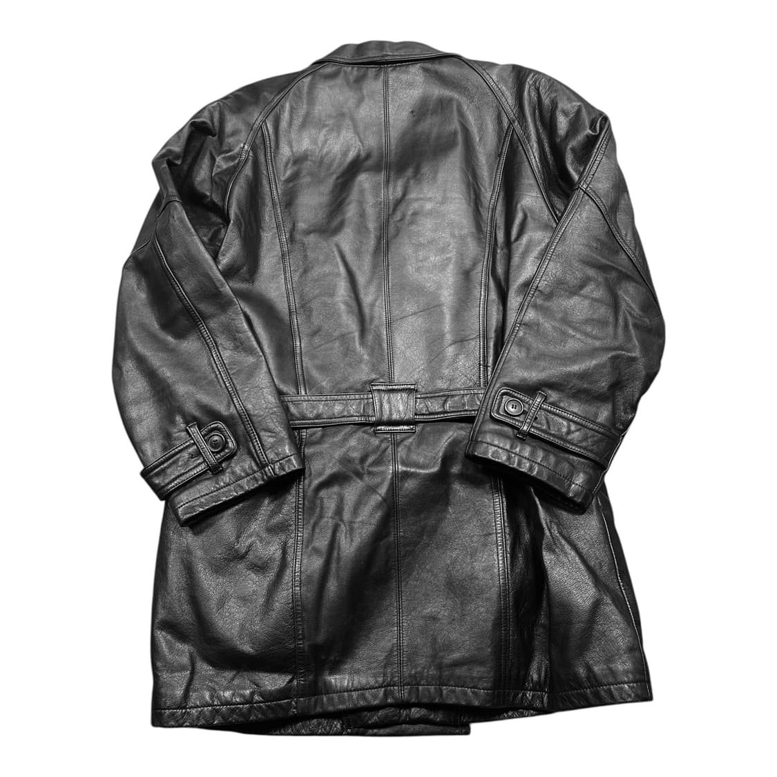 ✨ (바배) 머리얼스 빈티지 소가죽 벨티드 코트 가죽 자켓 상품이미지2