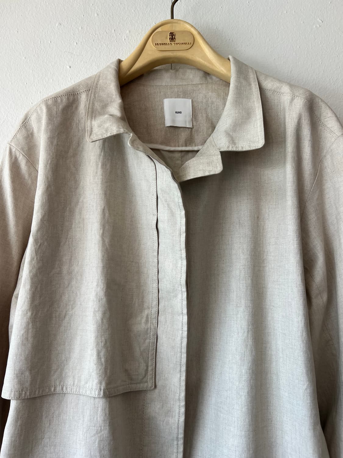 구호 KUHO 여성 아이보리베이지 린넨자켓 트렌치자켓 상품이미지1