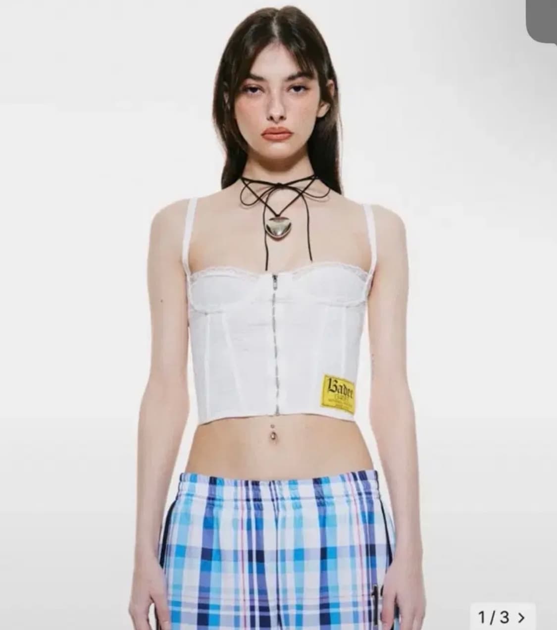 배디 Julin 화이트 코르셋 민소매 상품이미지1