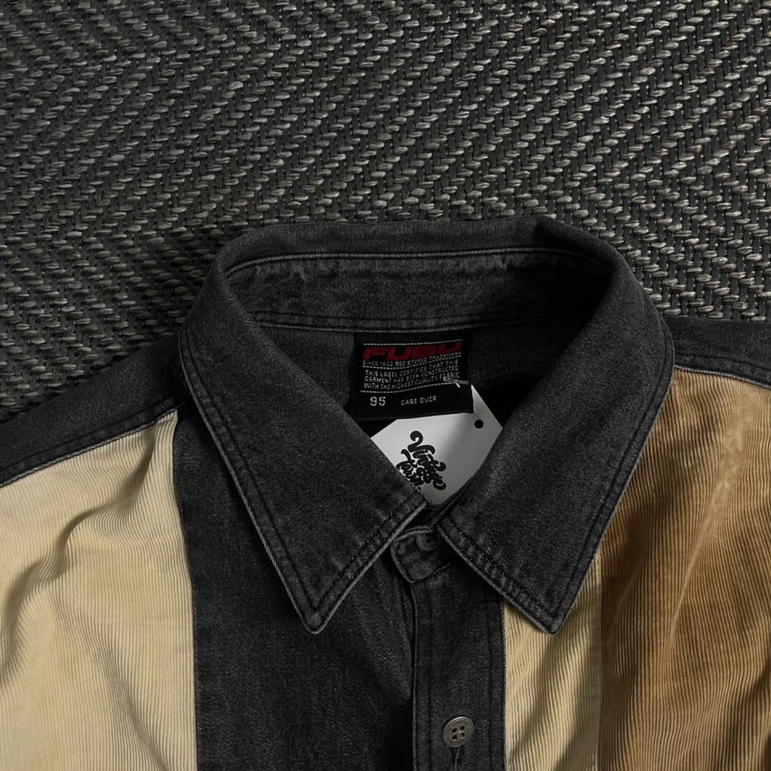 00s 후부 올드스쿨 박시핏 데님 캔버스 셔츠o 4273 상품이미지5