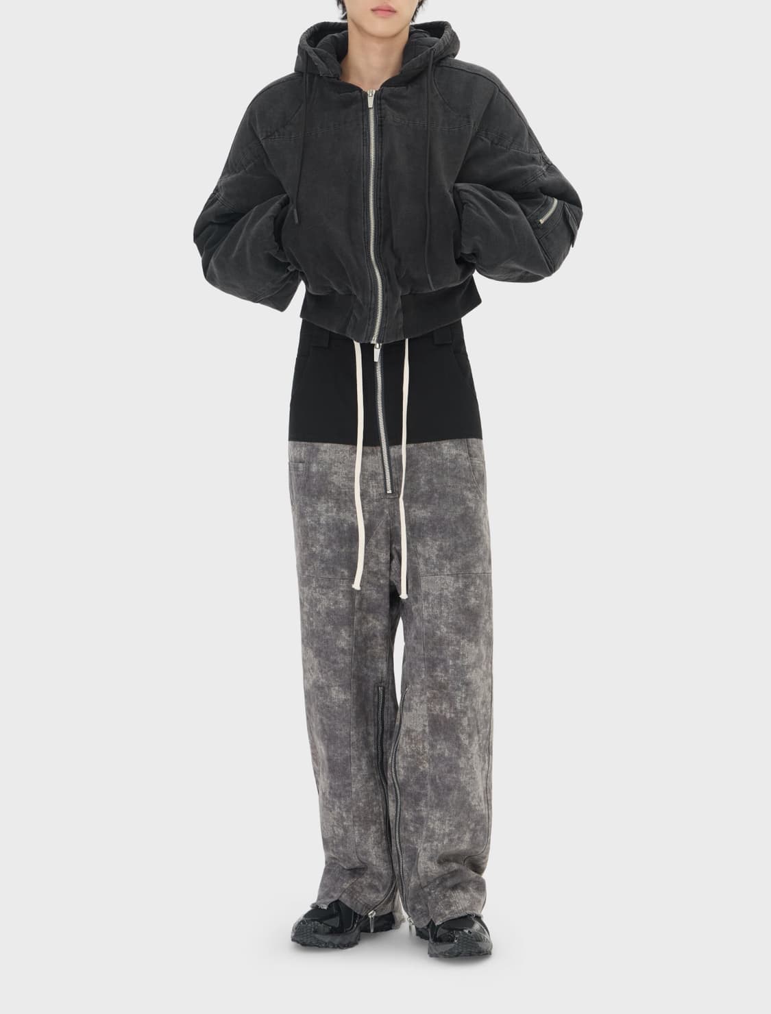 아르노드프랑스 베를린 크롭 보머 재킷 워시드 블랙 상품이미지3