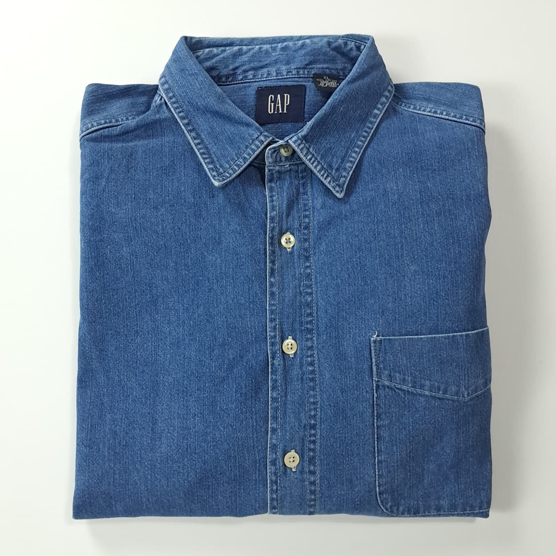 CK376 XL 갭 90s 워싱 중청 데님 셔츠 남방 상품이미지6