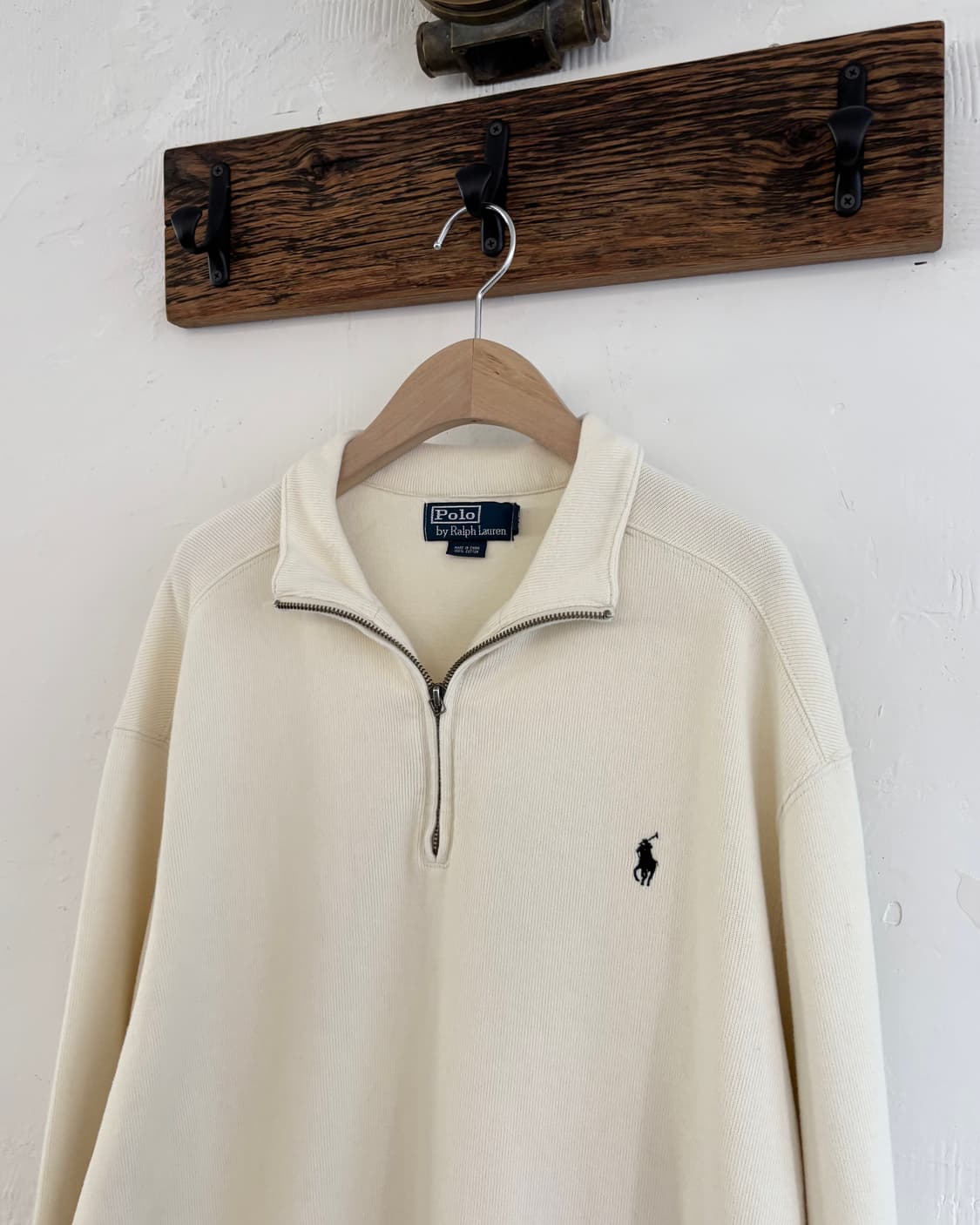 Polo 폴로 랄프로렌 코튼 아이보리컬러 하프집업 상품이미지1