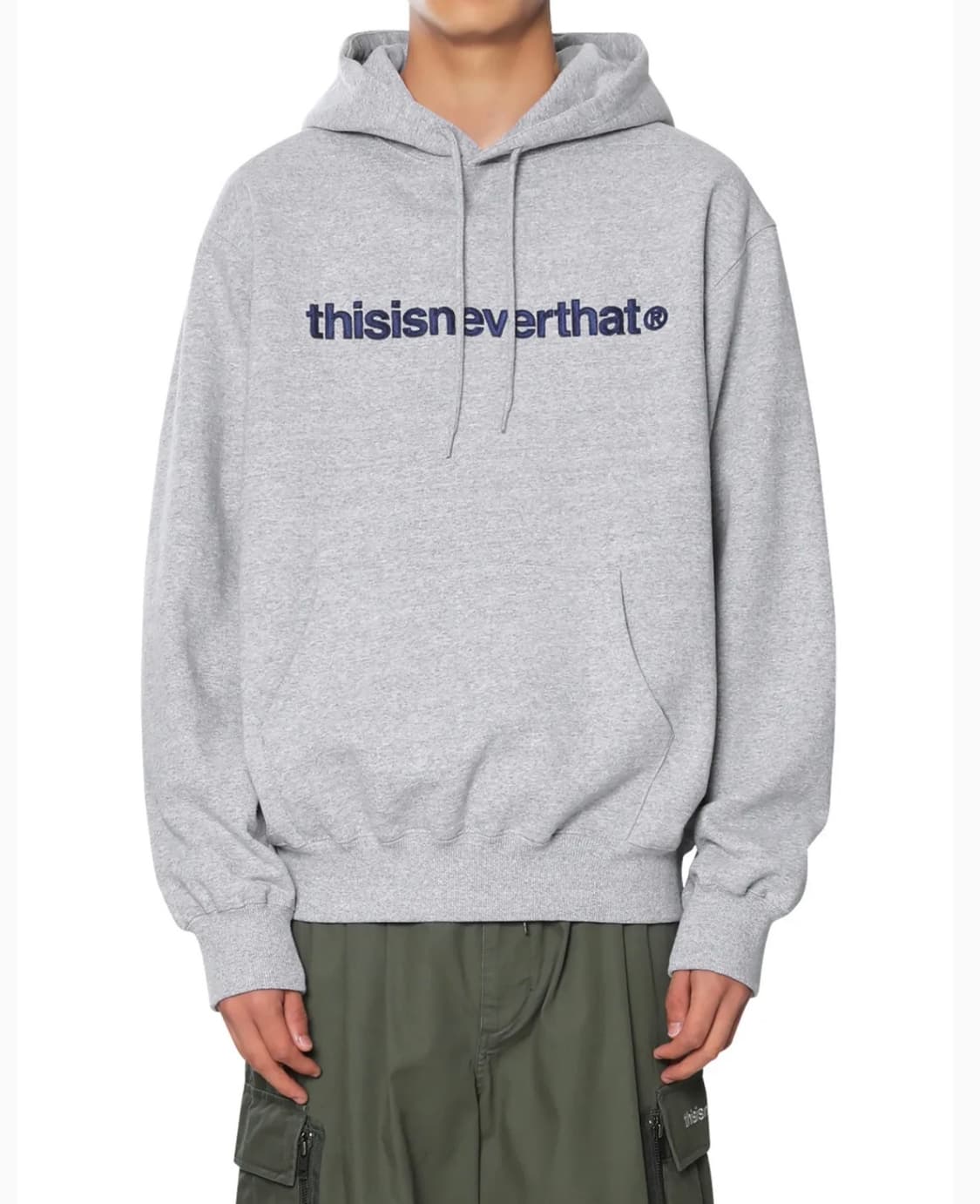 디스이즈네버댓 T로고 스웻 후드티 헤더그레이 L 상품이미지5