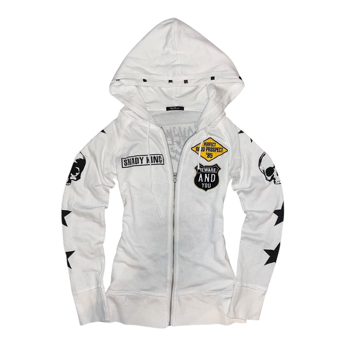 Sky Bomber 스카이봄버 호피해골패치 스터드 후드집업 펑크갸루y2k 상품이미지3