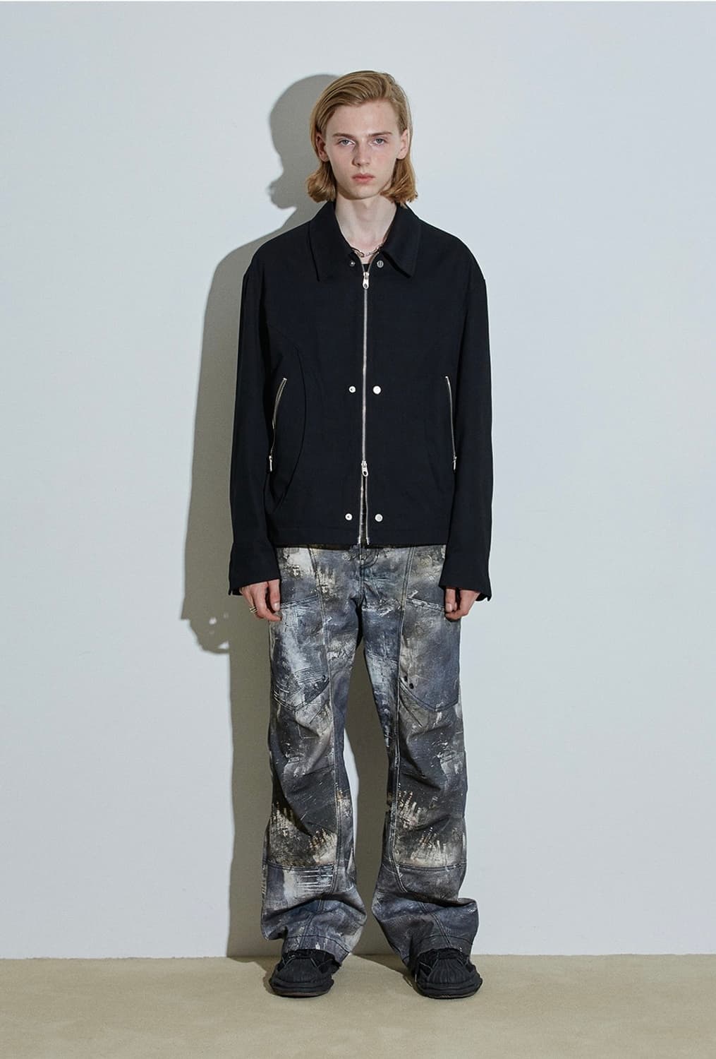 아이돈워너셀 멀티집업 코튼 절개 라인 이중지퍼 집업 자켓 1 상품이미지1