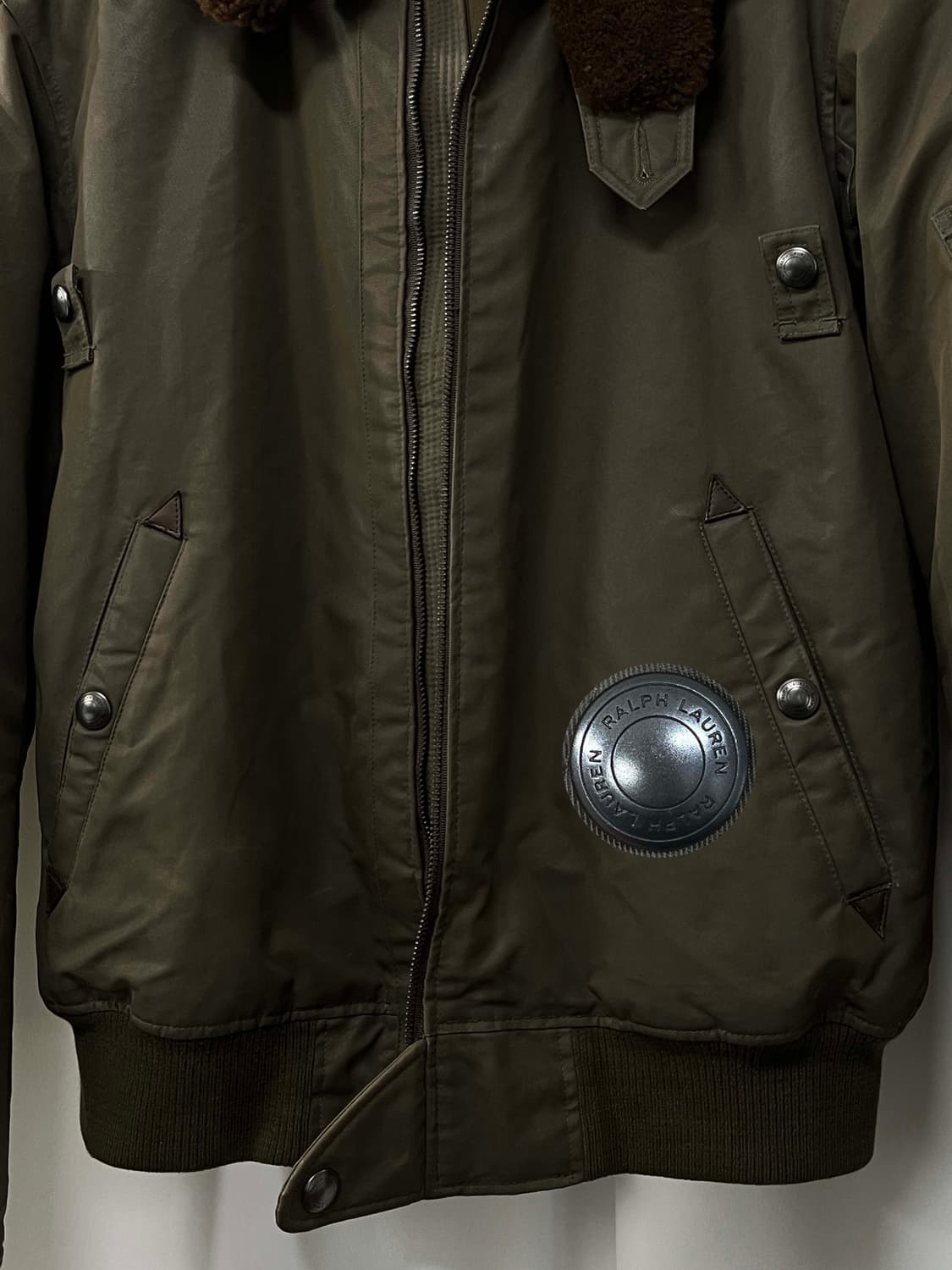 폴로 랄프로렌 b-15 램스킨 시어링 왁스 다운 봄버자켓 상품이미지8