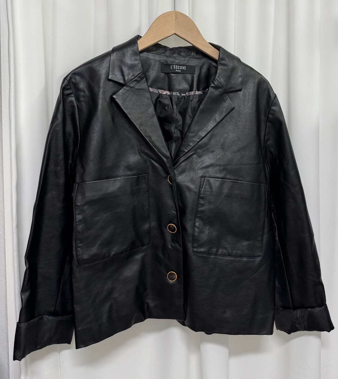L'ECCOVE 레코브 블랙 레더 가죽 자켓 상품이미지2