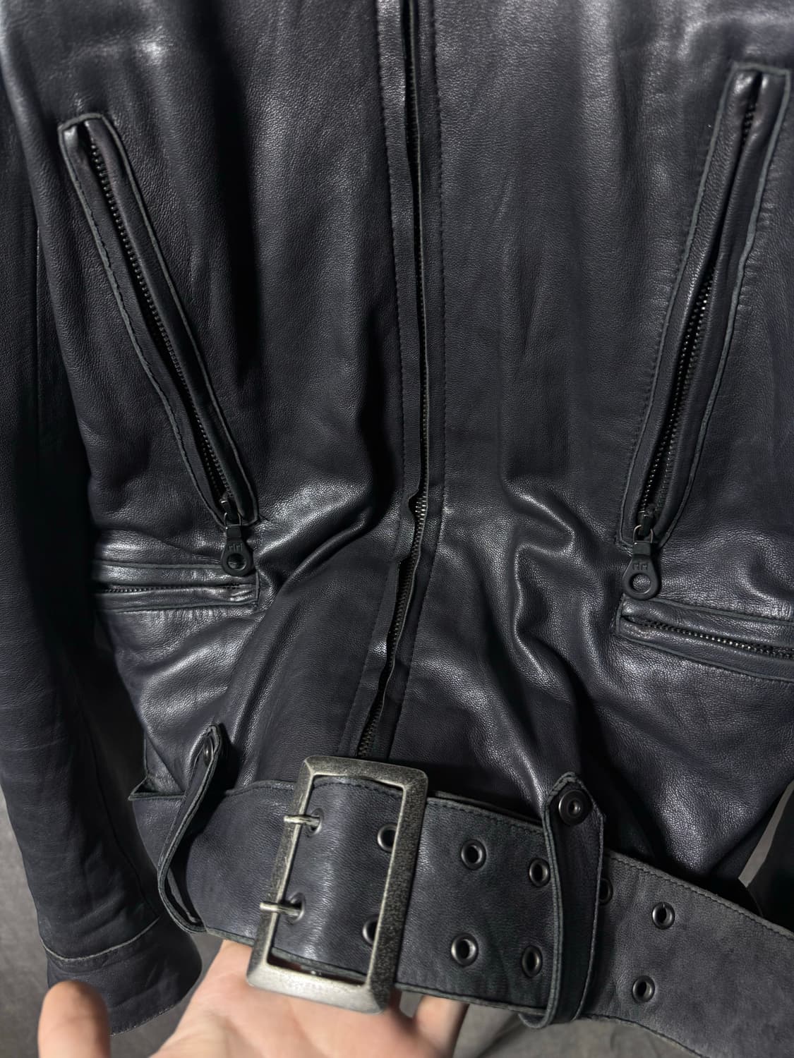 GalaabenD High Neck Leather Rider Jacket 상품이미지5