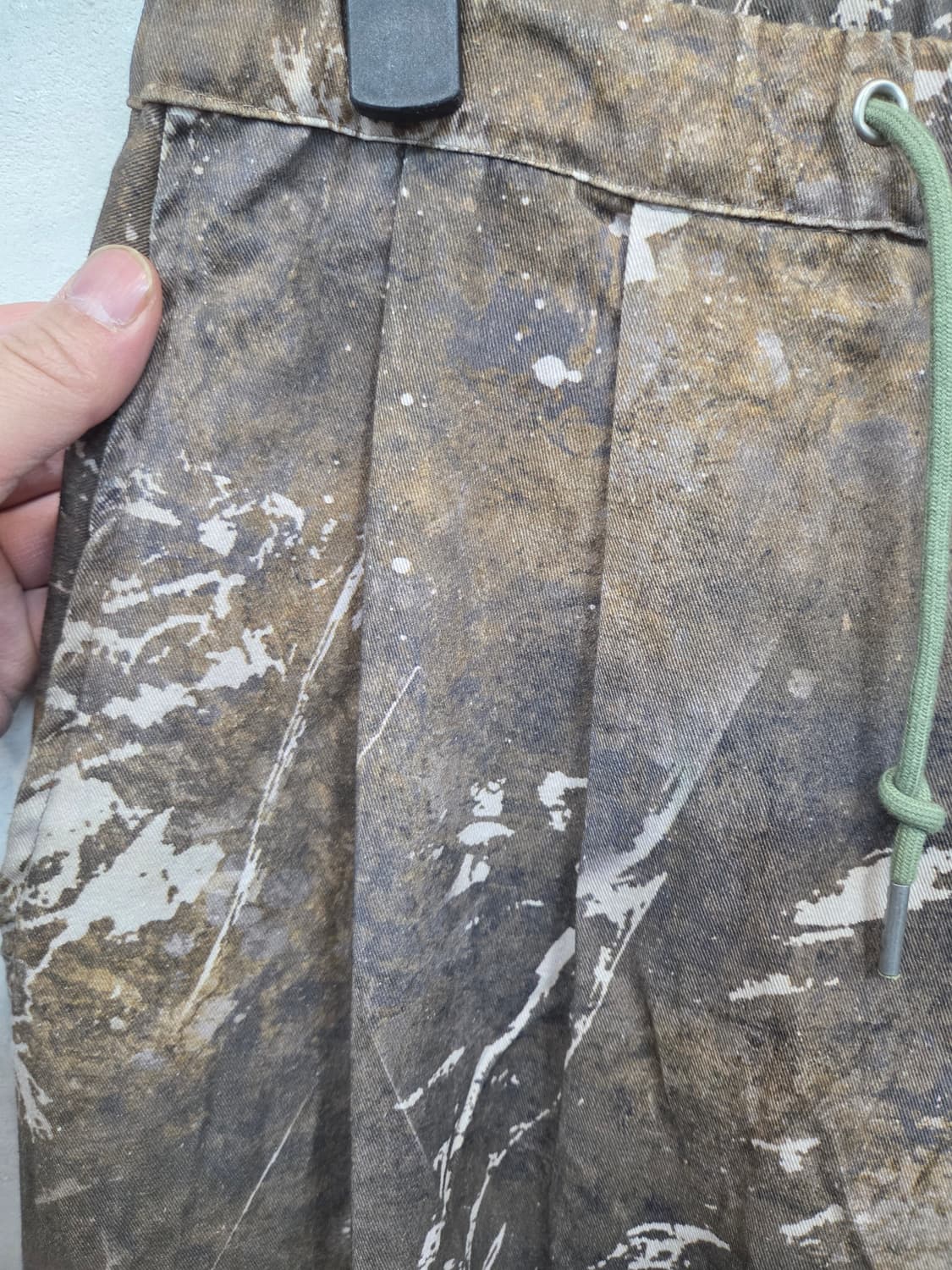 디자인 바이 영민 리얼트리 패턴 투턱 와이드 팬츠 L 상품이미지6