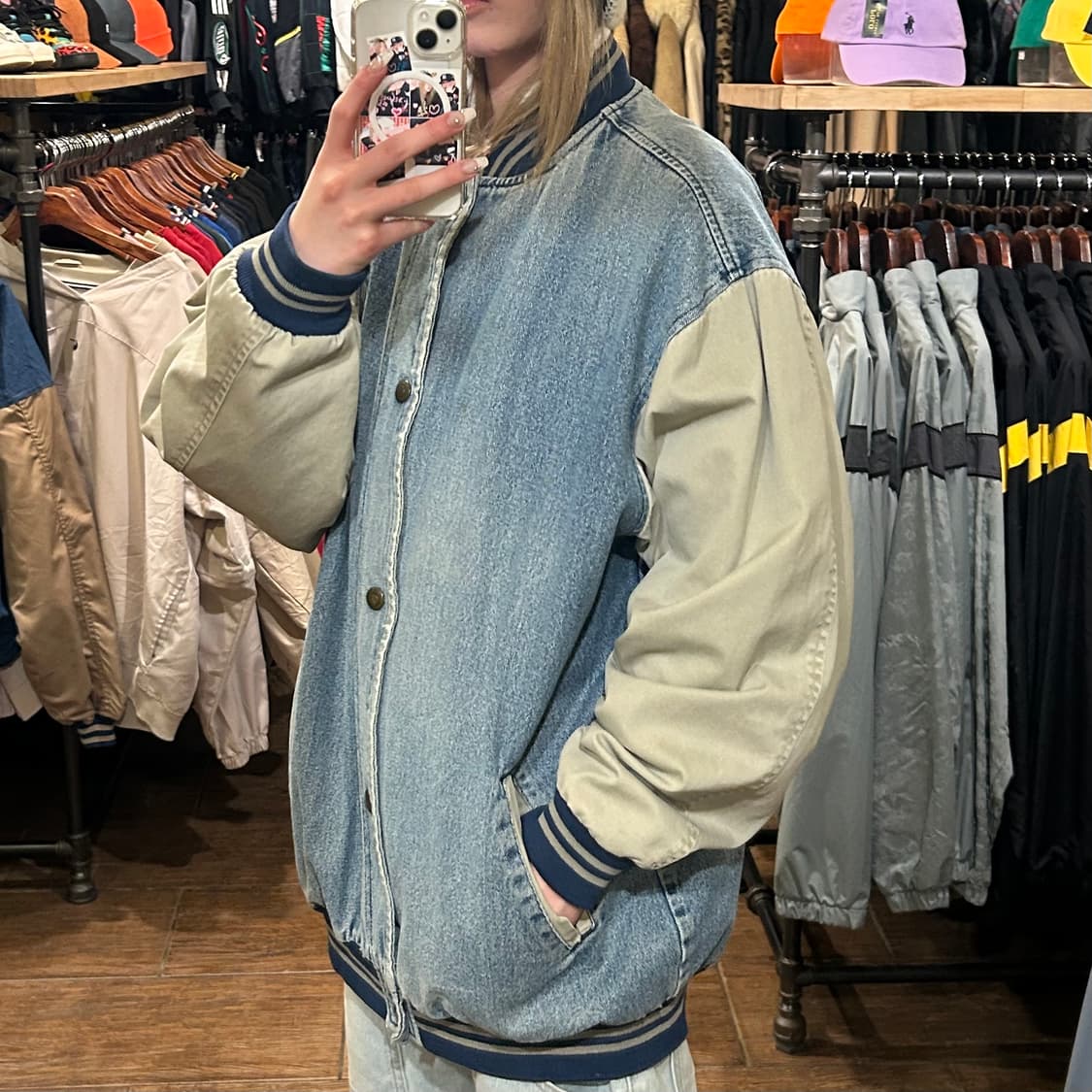 [HI] VTG 데님 바시티 자켓 연청 상품이미지4