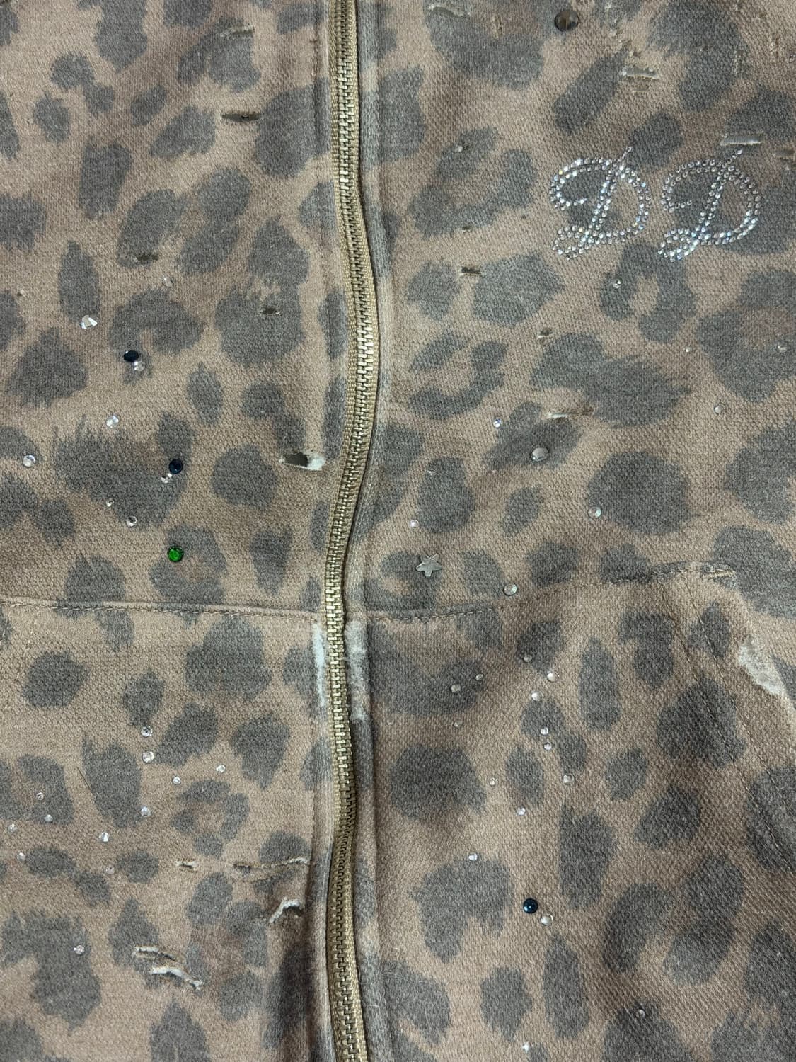 DIRDDY Destroyed Cubic Hoodie Leopard 상품이미지3