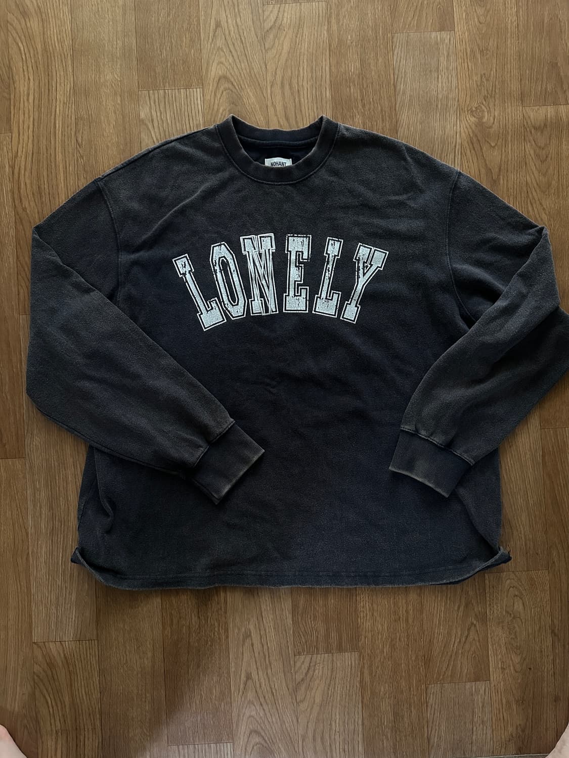 노앙 러블리 슬리브리스 티셔츠 차콜 상품이미지2