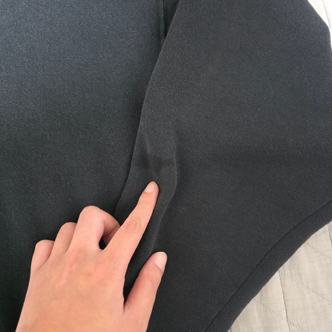 [XL] 90s 빈티지 러셀 애슬레틱 후드집업 블랙 ver.스테인 페이드 상품이미지3