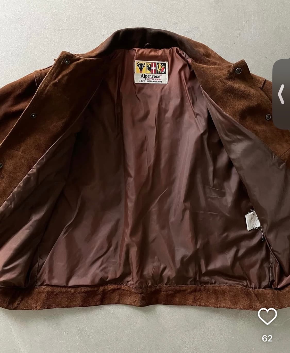 Vintage alphenrose swizerland 스웨이드 레더 상품이미지7