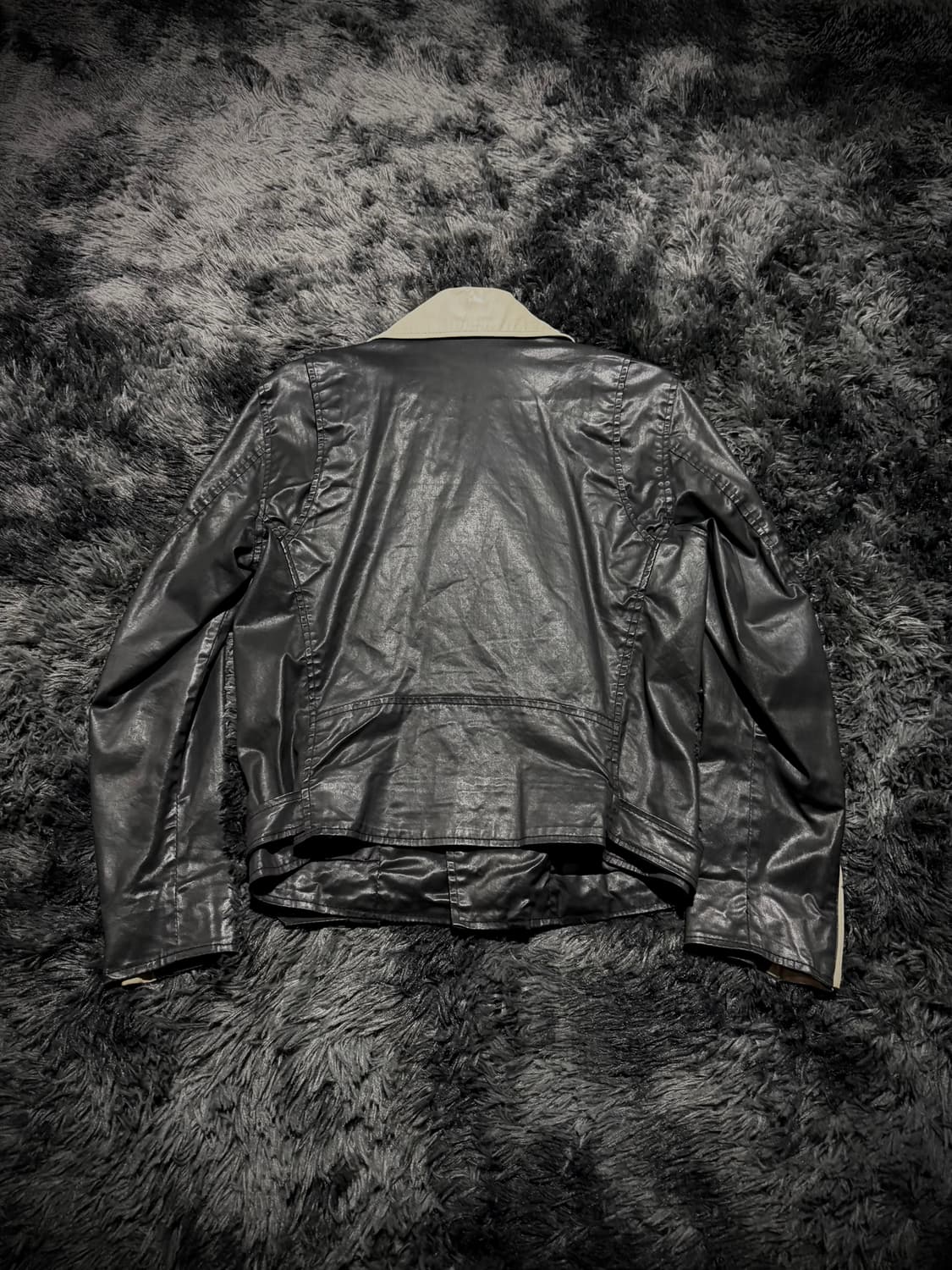 Diesel 투톤 지퍼 디테일 가죽 라이더자켓  상품이미지2