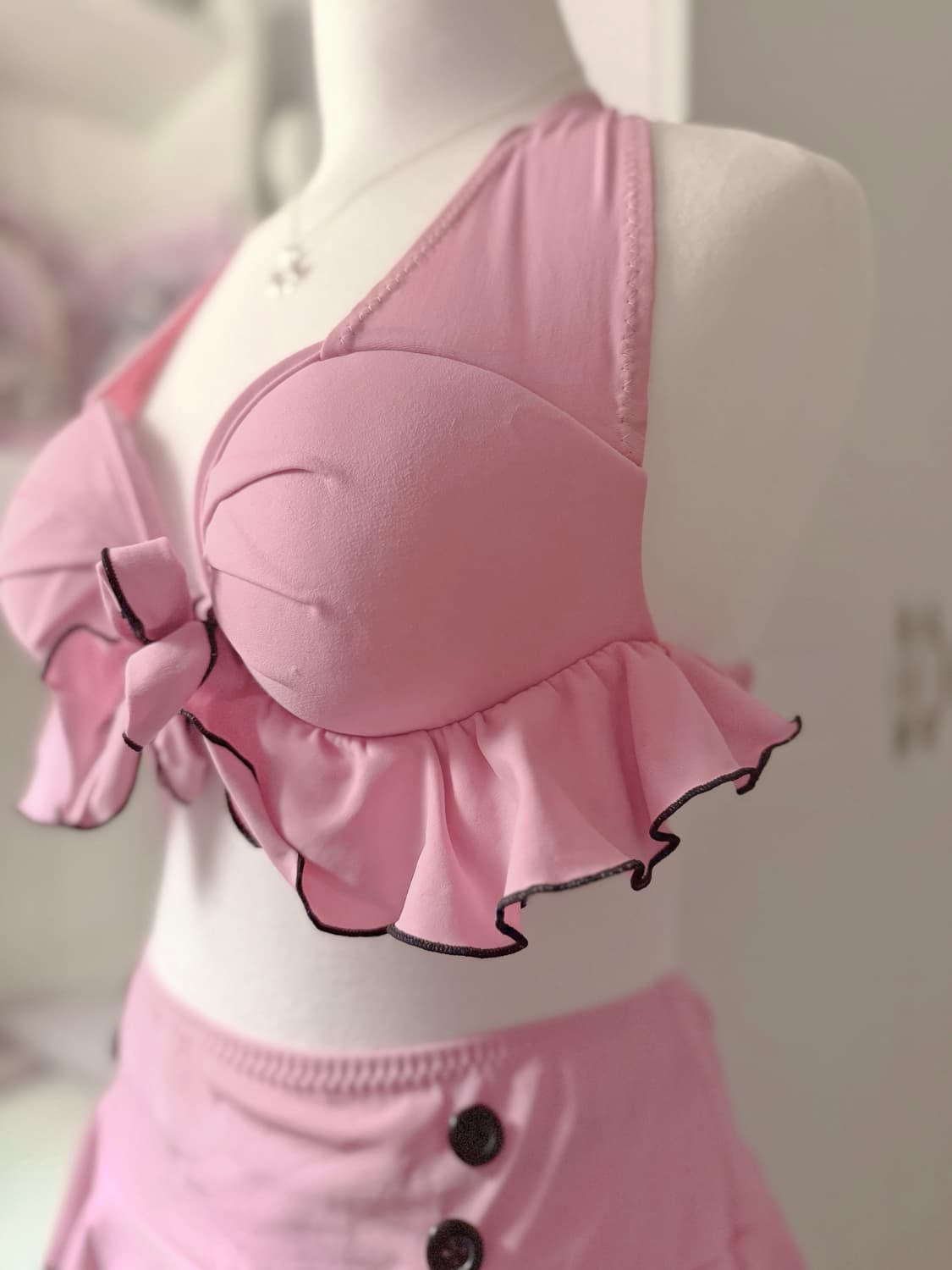 갸루 홀터넥 핑크 비키니 세트 히메카지 오네갸루 핀터깔 y2k 리즈리사 상품이미지5
