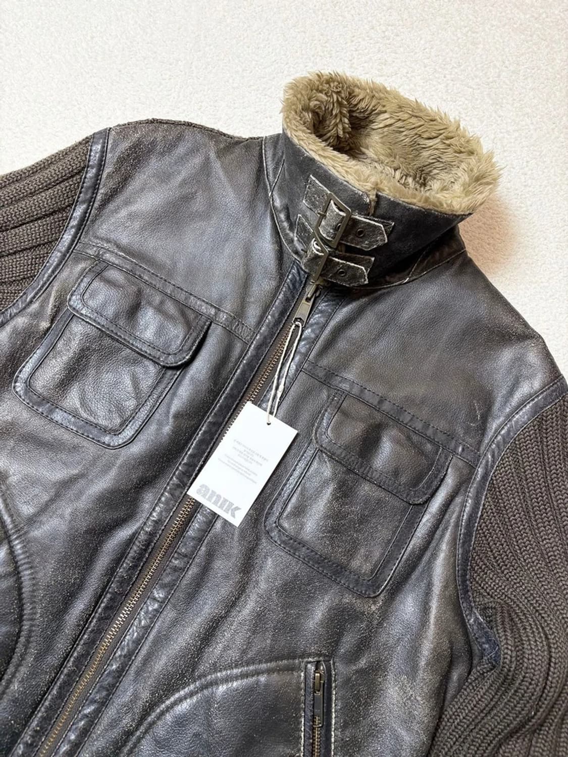 잭앤존 90's 돈피 워싱 트러커 무스탕 자켓 PN6593 상품이미지4