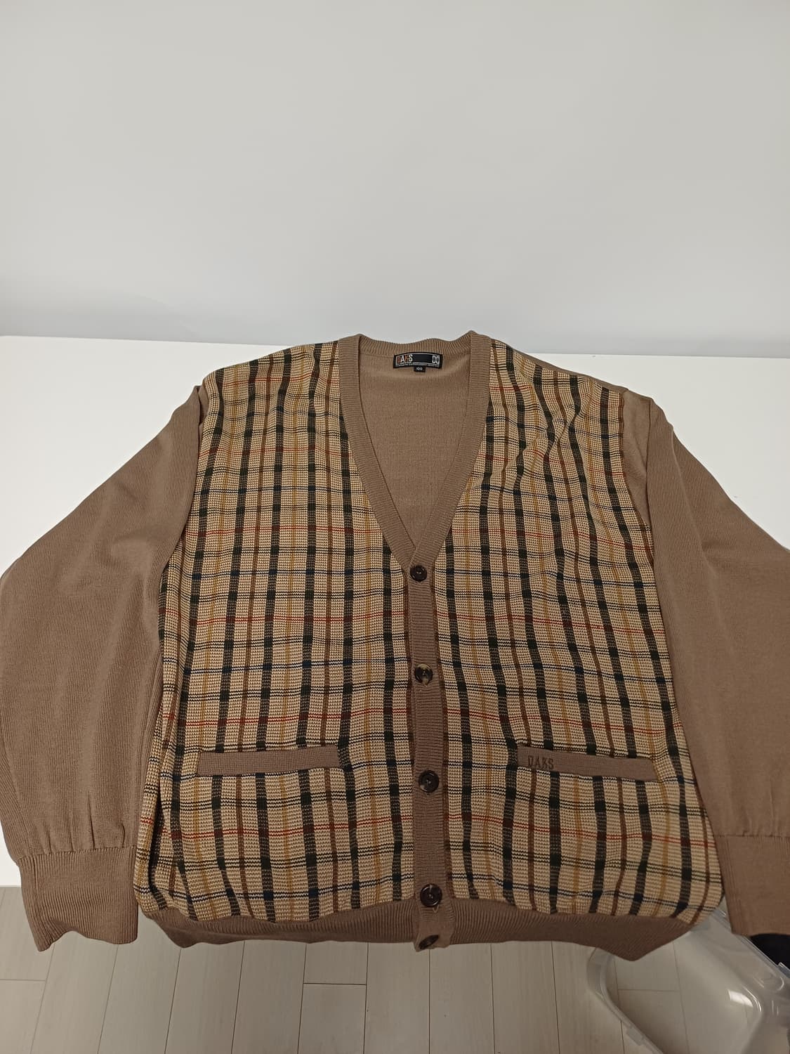 [Vintage] 00's DAKS GOLF 하우스체크 울 가디건/100 상품이미지4