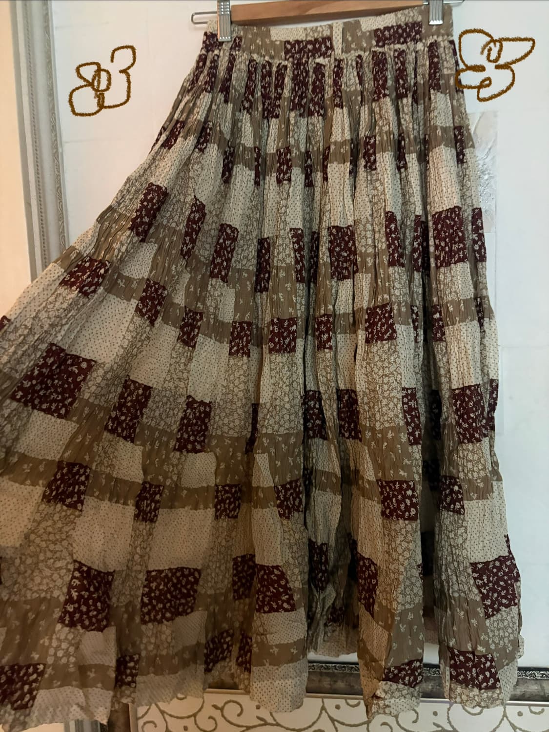 일본 모리꽃 패치 스커트 상품이미지2