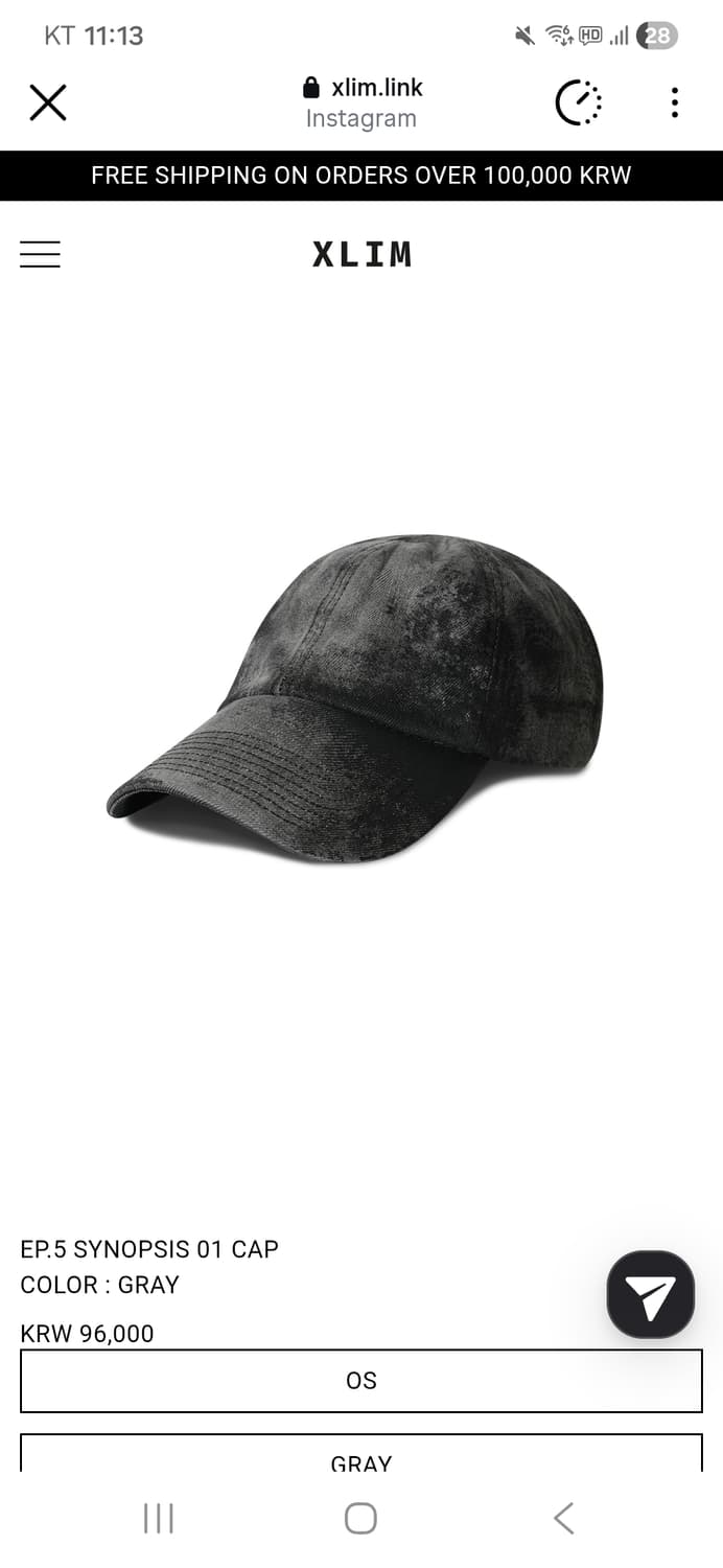 엑슬림 EP.5 시놉시스 01 데님 워시드 볼캡 모자 상품이미지1