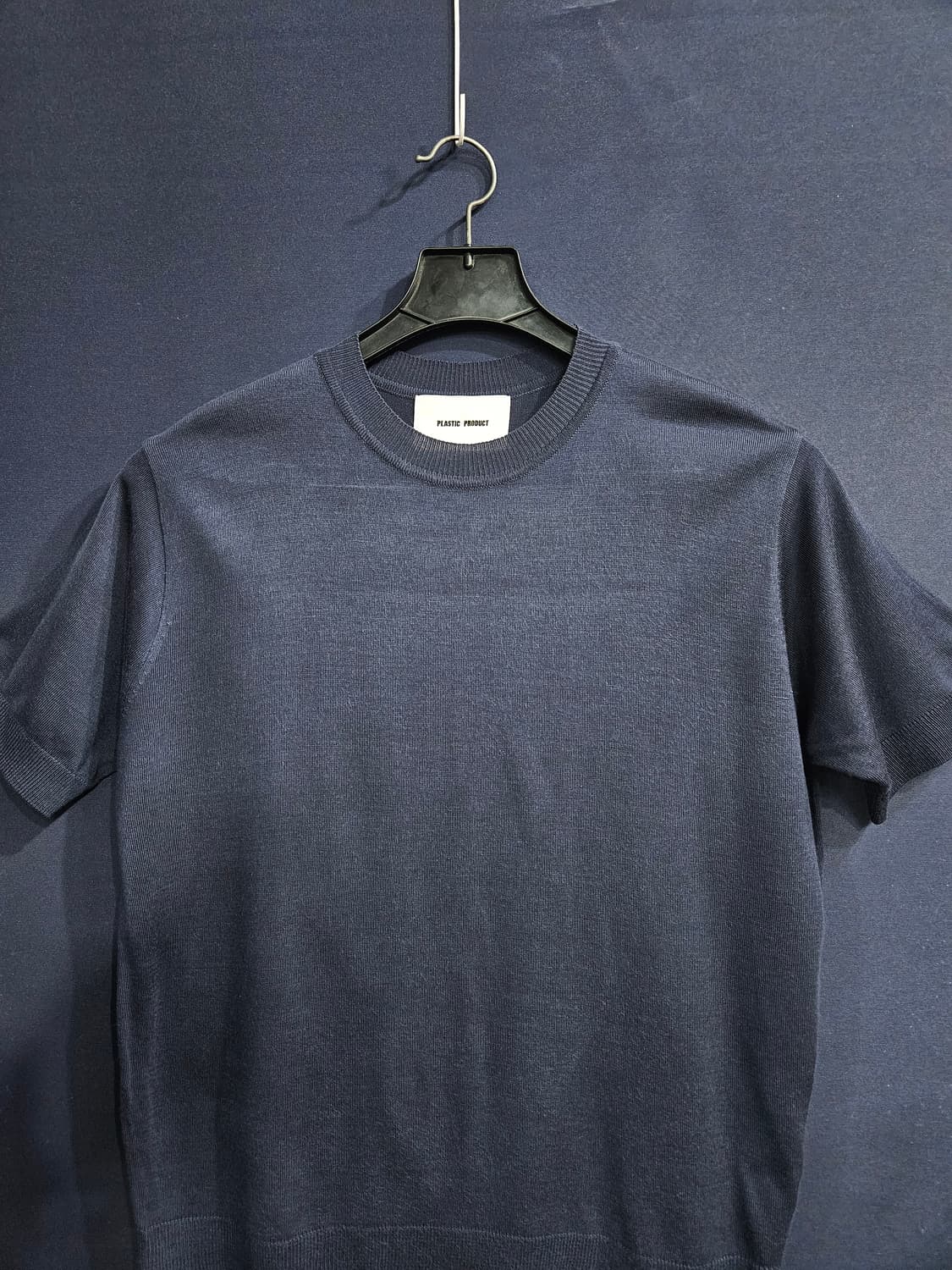 플라스틱 프로덕트 네이비 남성 세미오버핏 95 니트반팔  상품이미지6