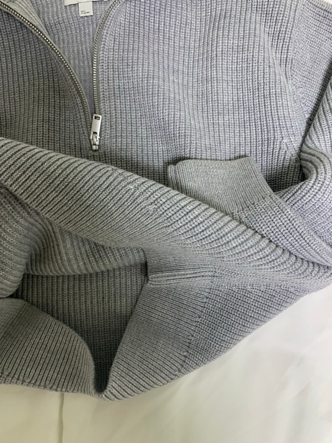 코스 니티드 하프 집업 점퍼 그레이 s 상품이미지5