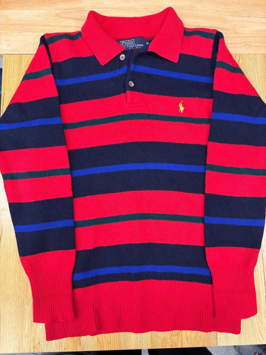 [90] 80s 폴로 랄프로렌 스트라이프 카라니트 상품이미지1