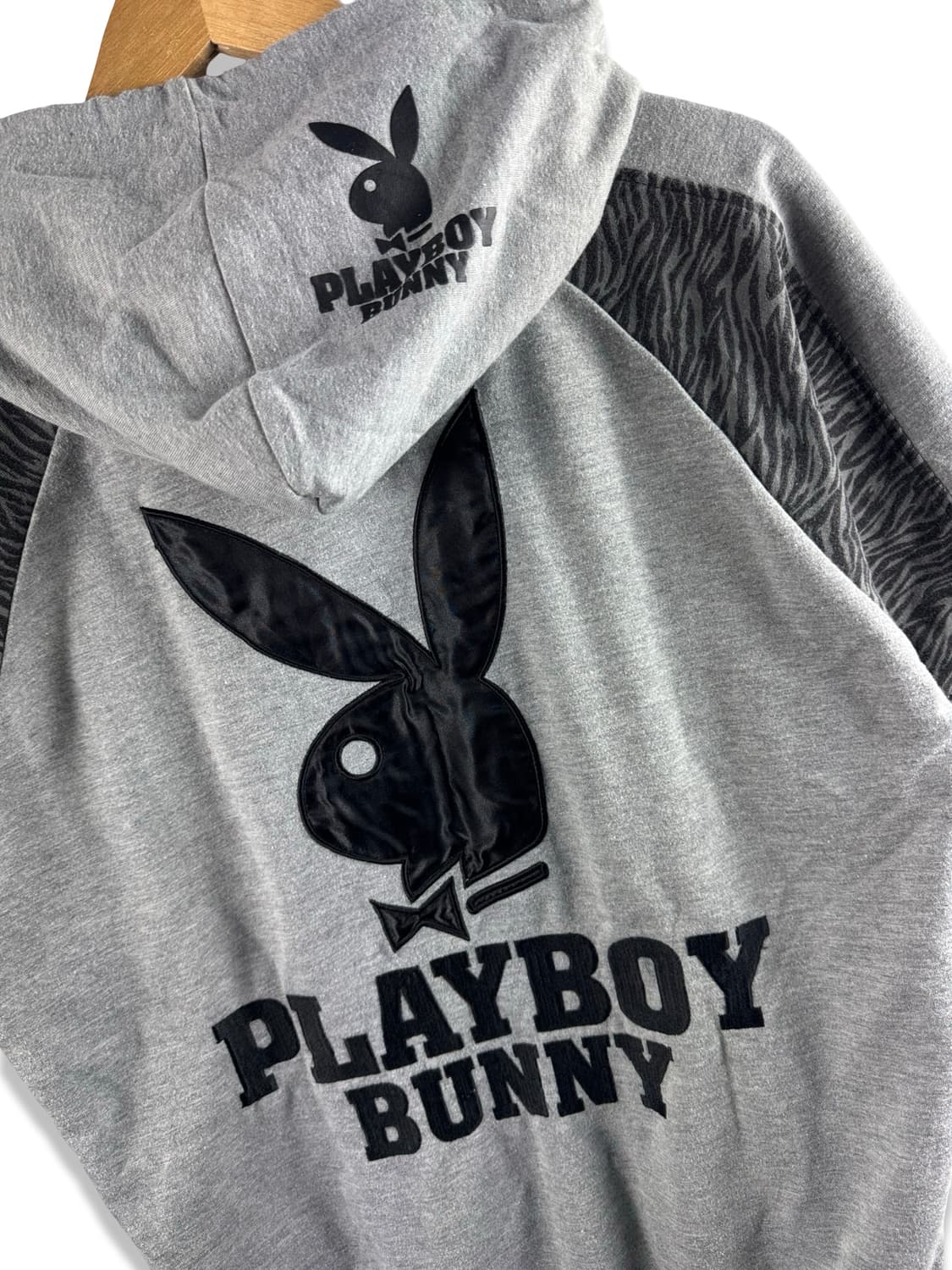 90S 플레이보이 버니 갸루 지브라 반팔 후드집업2391 상품이미지5