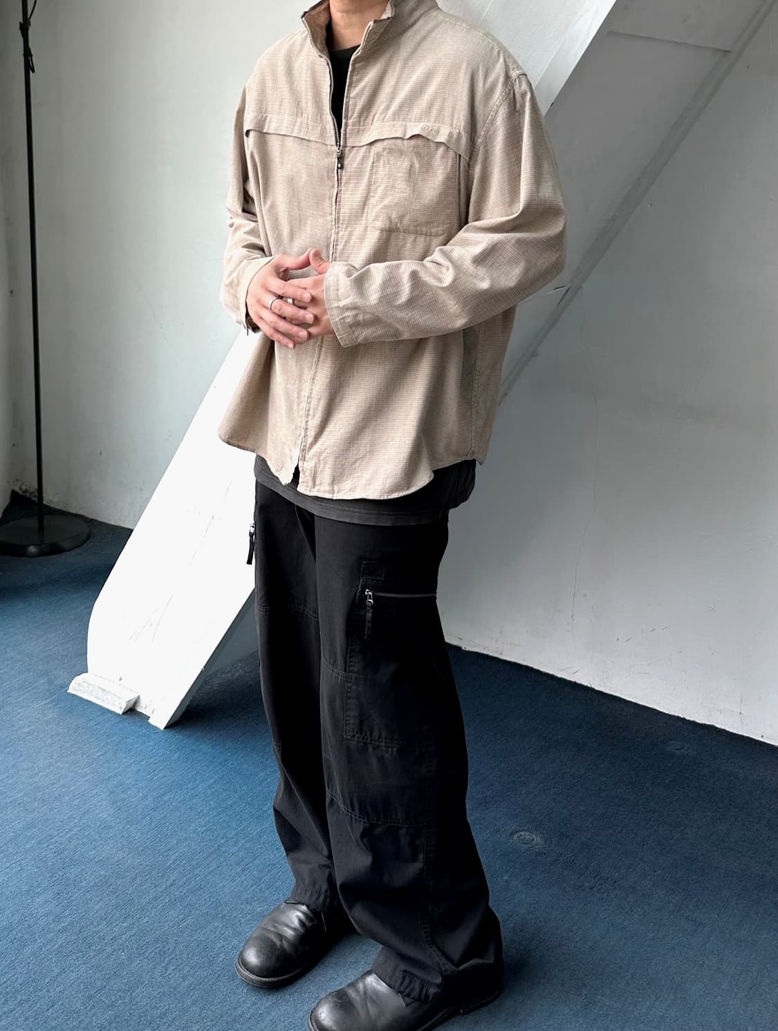Design check shirket zip blouson 상품이미지9