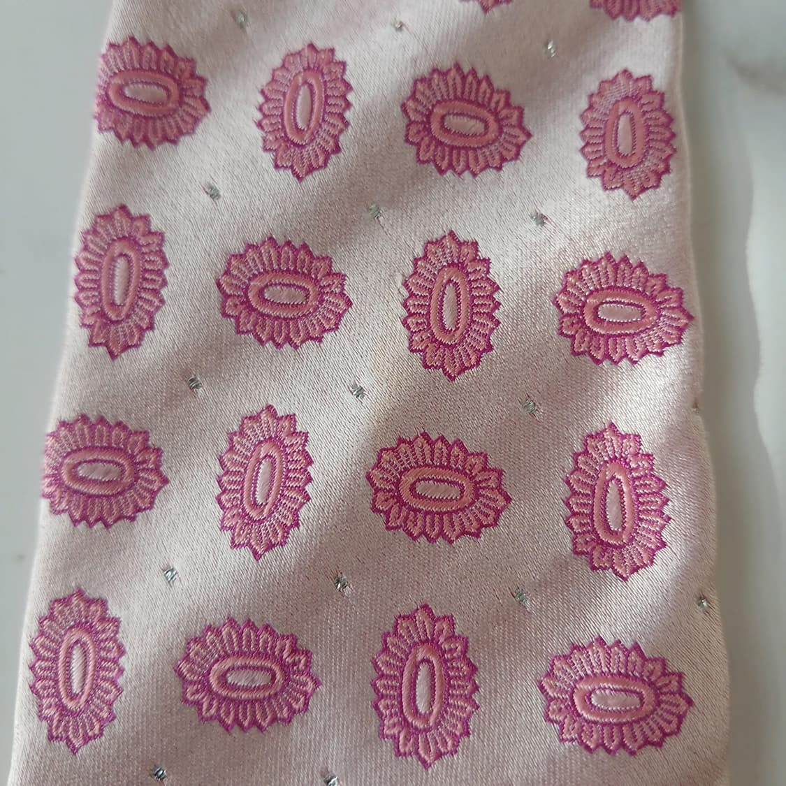 발망 실크 핑크 패턴 넥타이 9.7cm A등급 A19448
 상품이미지10