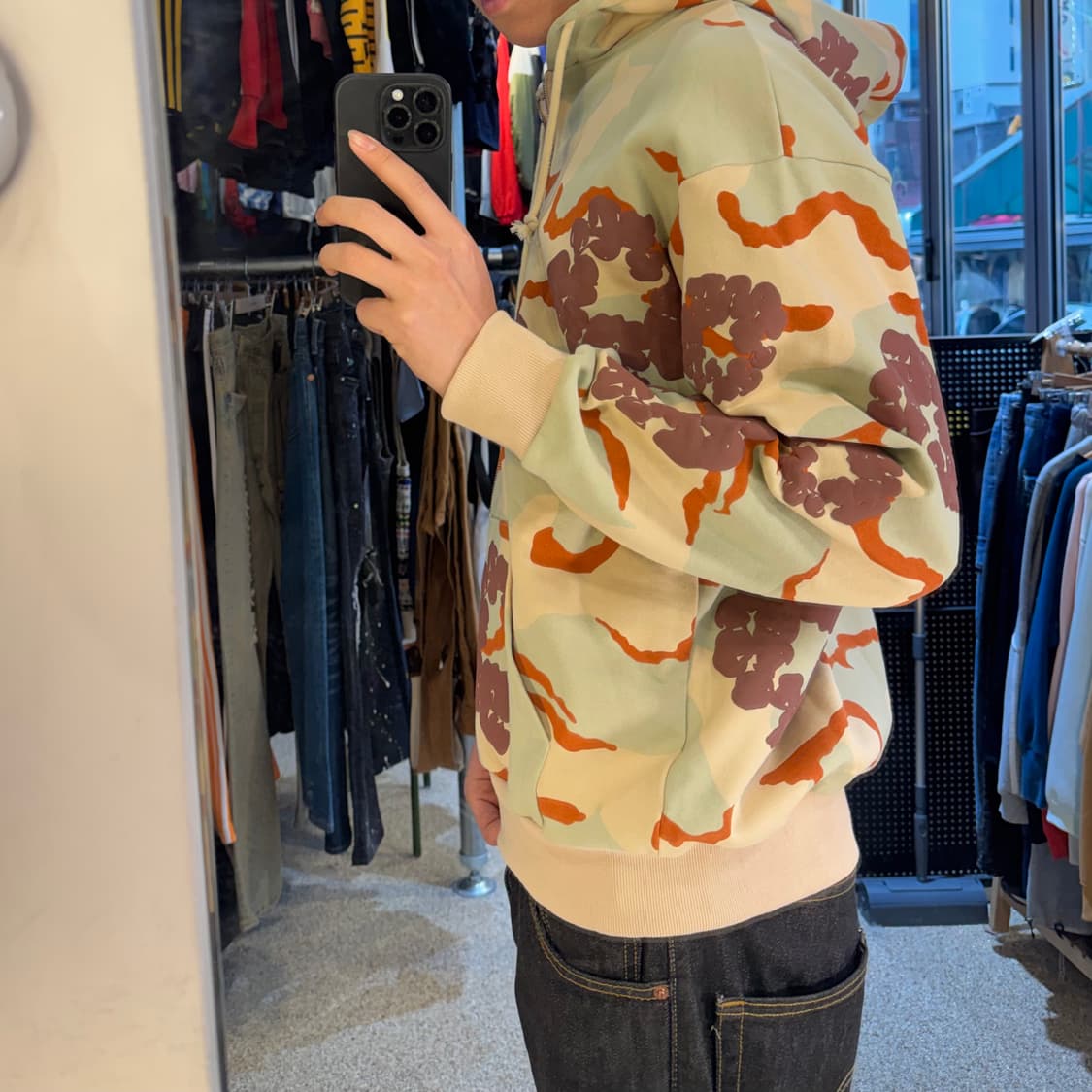 데님 티어스 후드집업 상품이미지3