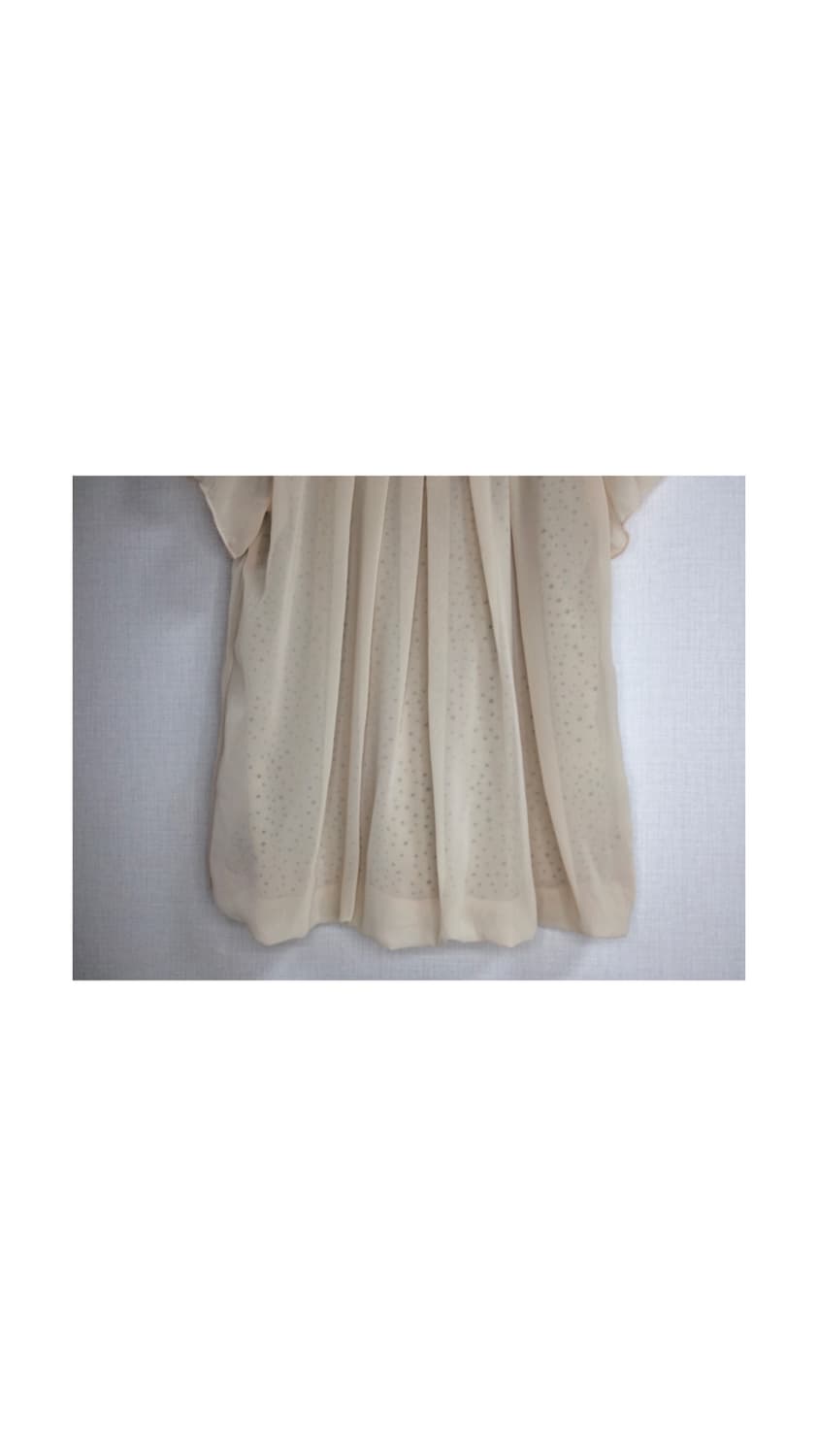 빈티지 도트 땡땡이 안감 베이지 벌룬 블라우스 상품이미지3