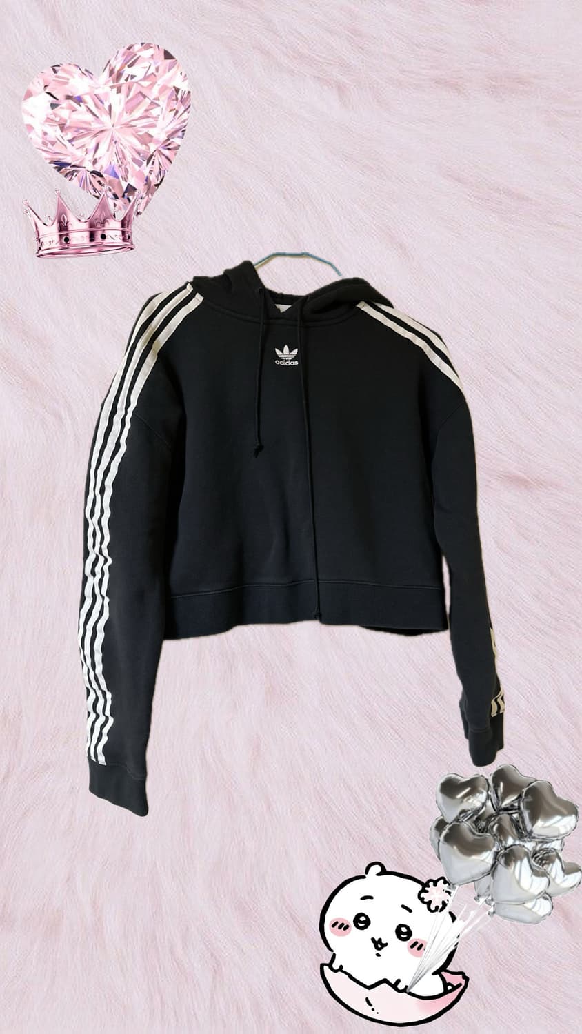 아디다스 크롭 후드티 상품이미지1