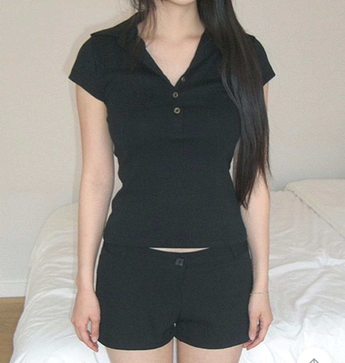 이즈이즈 자체제작 fit collar t-shirt 블랙/반팔 카라티  상품이미지1