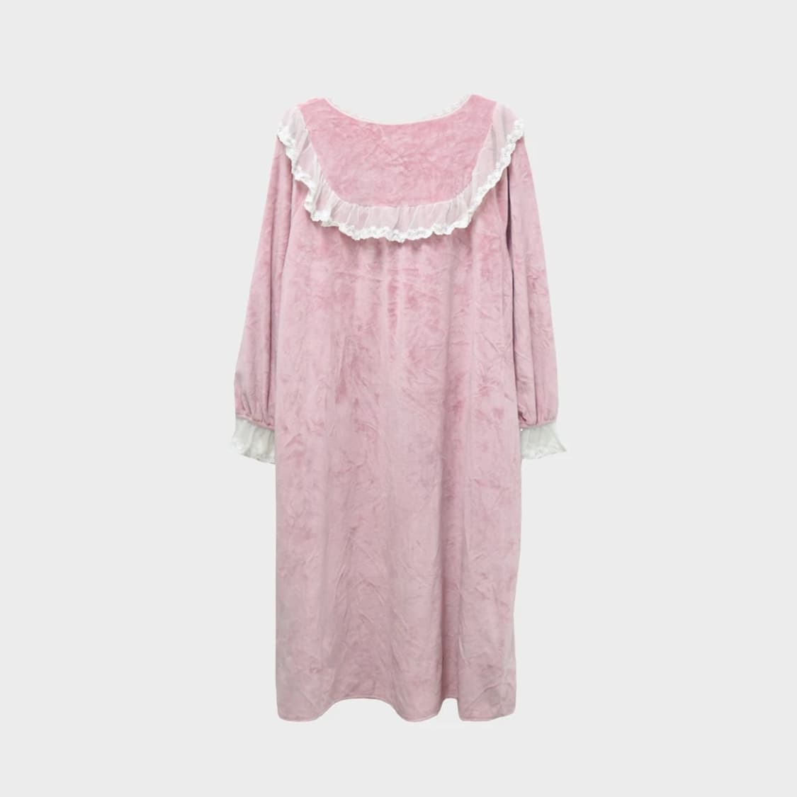 히메갸루 핑크 벨벳 레이스 홈웨어 원피스 61225 상품이미지2