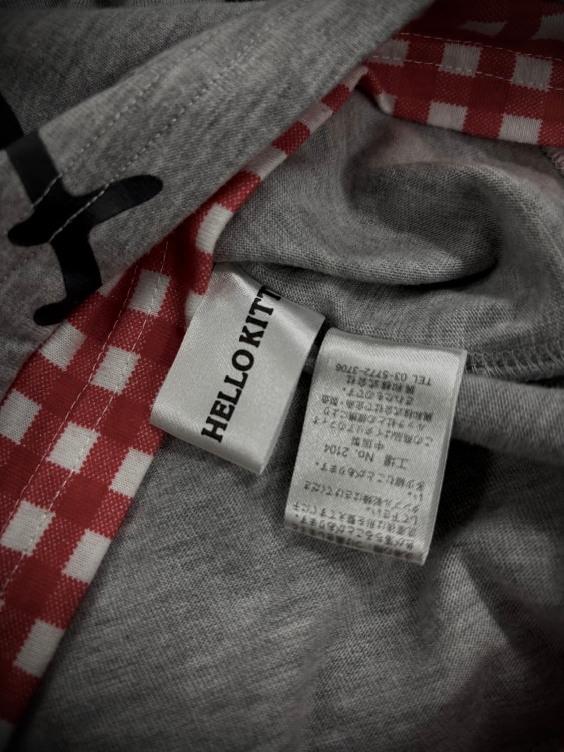 Fiorucci X Hello Kitty 그레이 레드체크포인트 후드반팔티 상품이미지7
