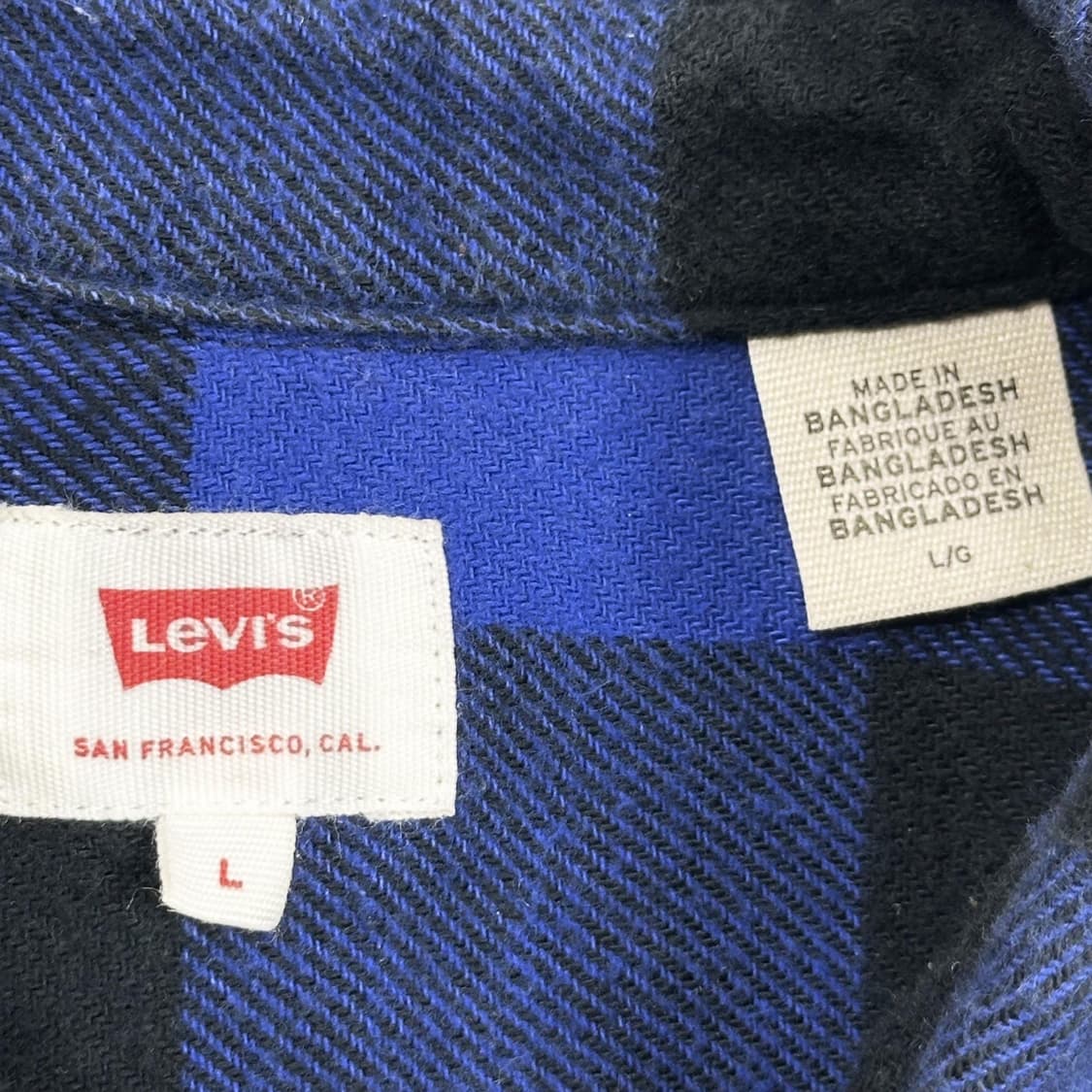 리바이스 오리지널 블루 울 타탄 체크셔츠 (L) 상품이미지5