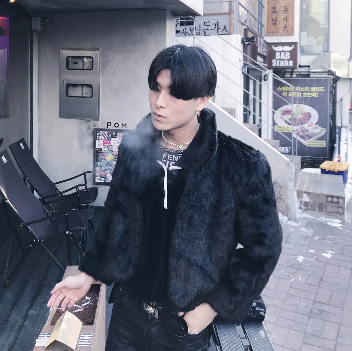 송치 크롭 퍼자켓 남여공용 상품이미지2