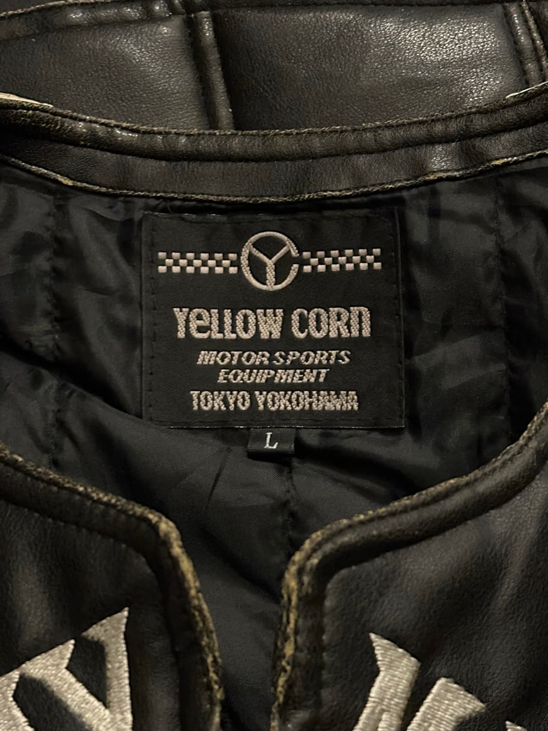 YELLOW CORN 블랙 레더 레이싱 베스트 상품이미지10