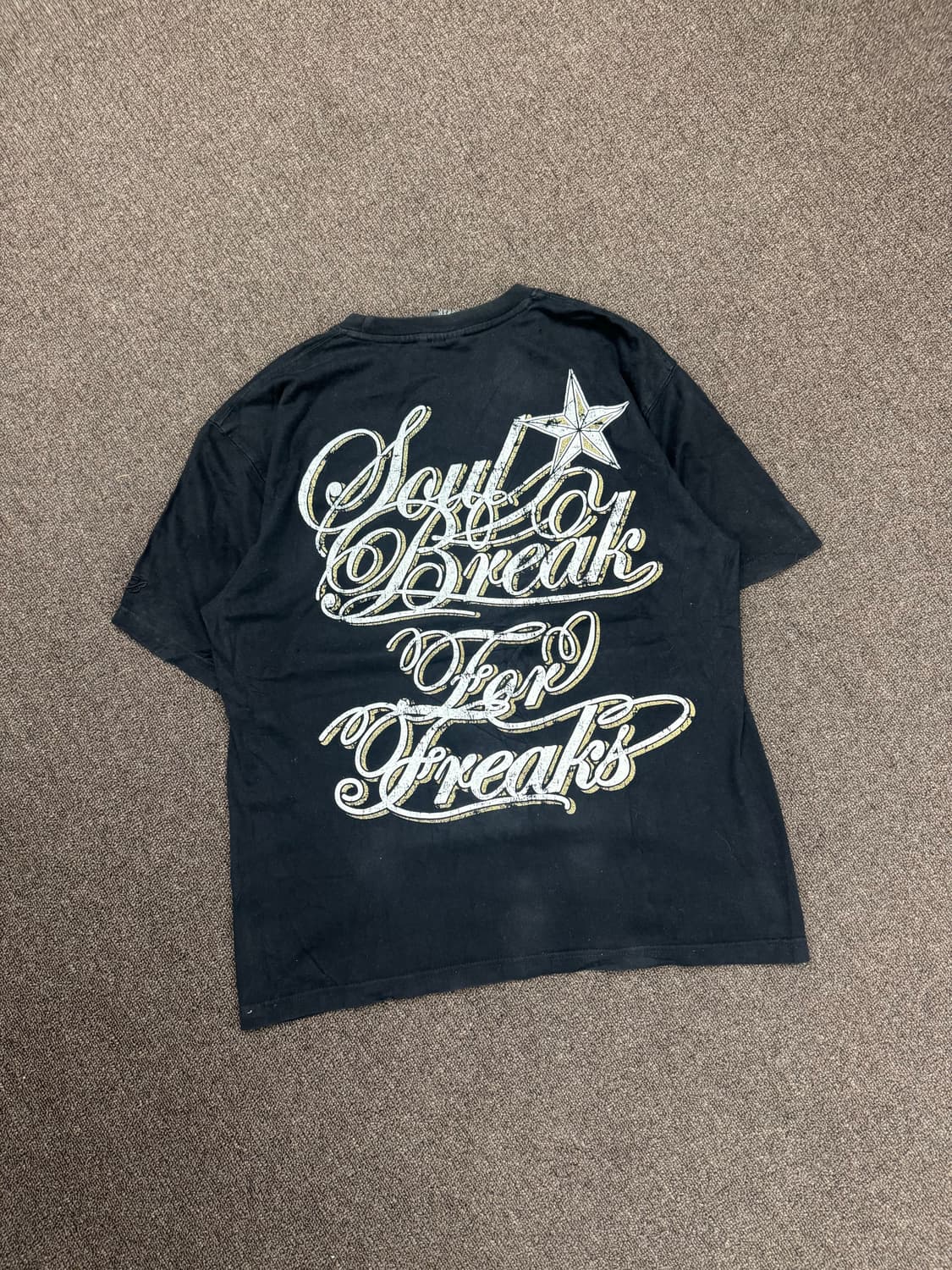 XL)SOUL BREAK 빈티지 여성 프린팅 블랙 반팔 상품이미지4