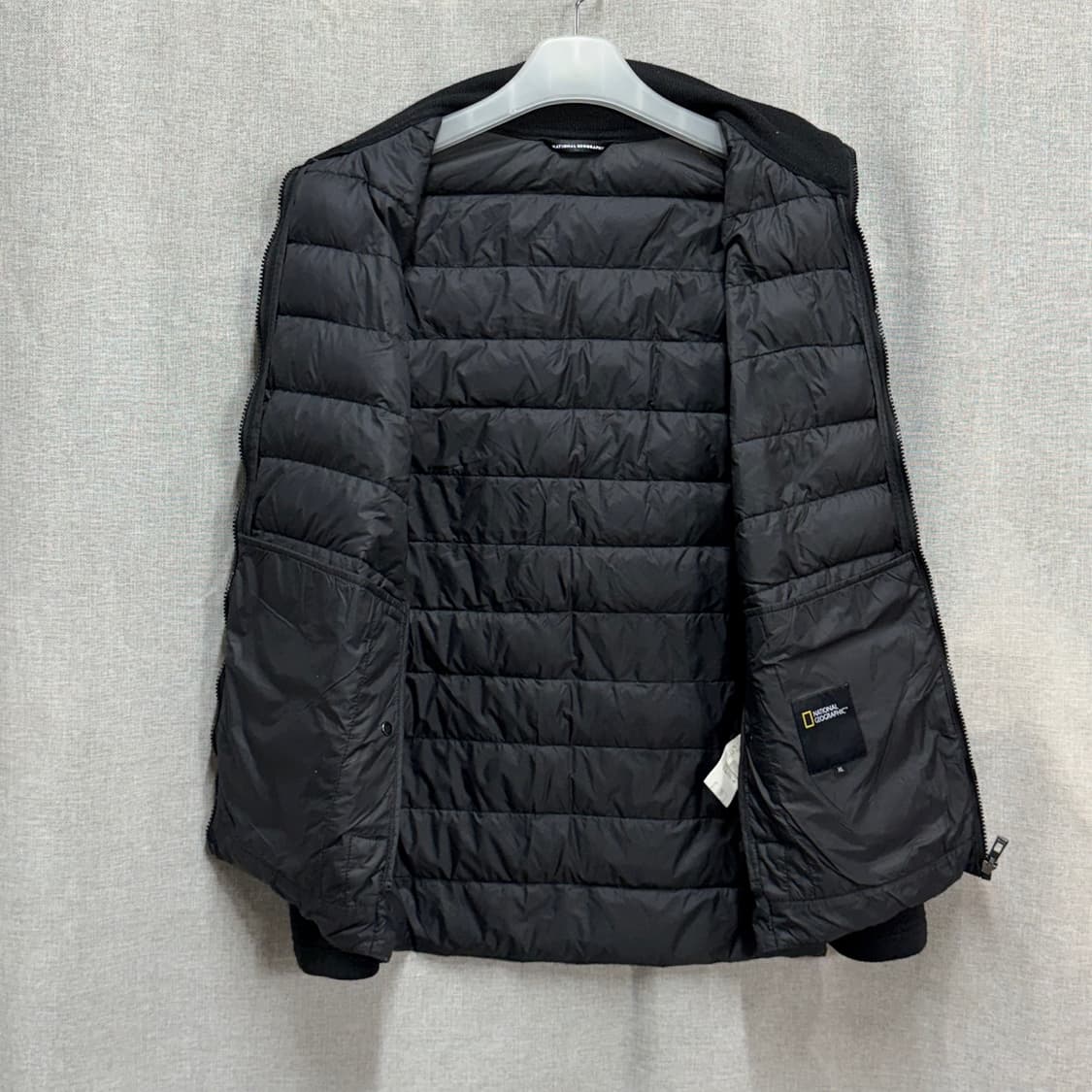 [XL] 내셔널지오그래픽 블랙 경량 다운 자켓점퍼 상품이미지5